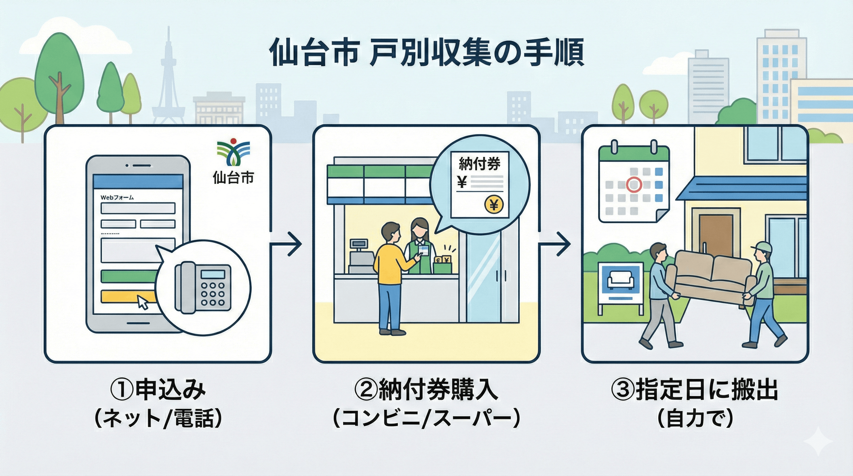 仙台市に回収してもらう手順（戸別収集）
