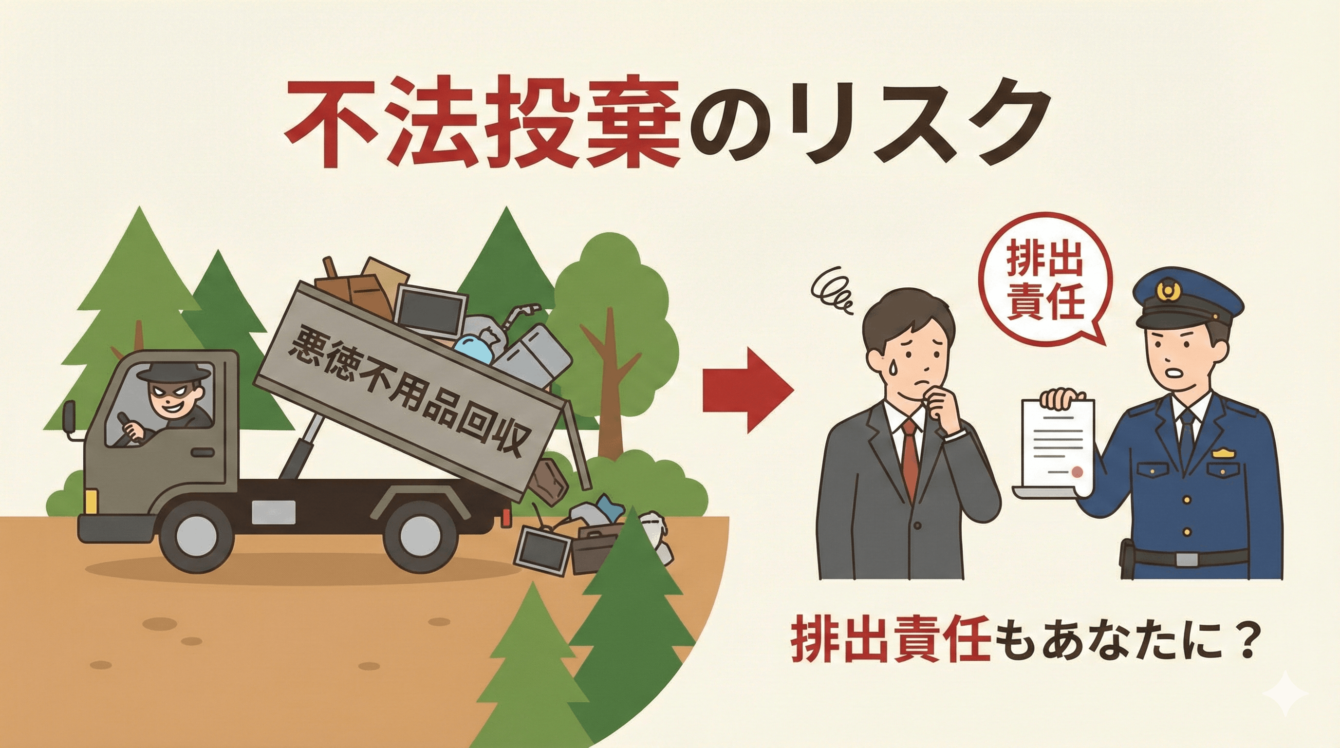 回収業者の不法投棄に注意