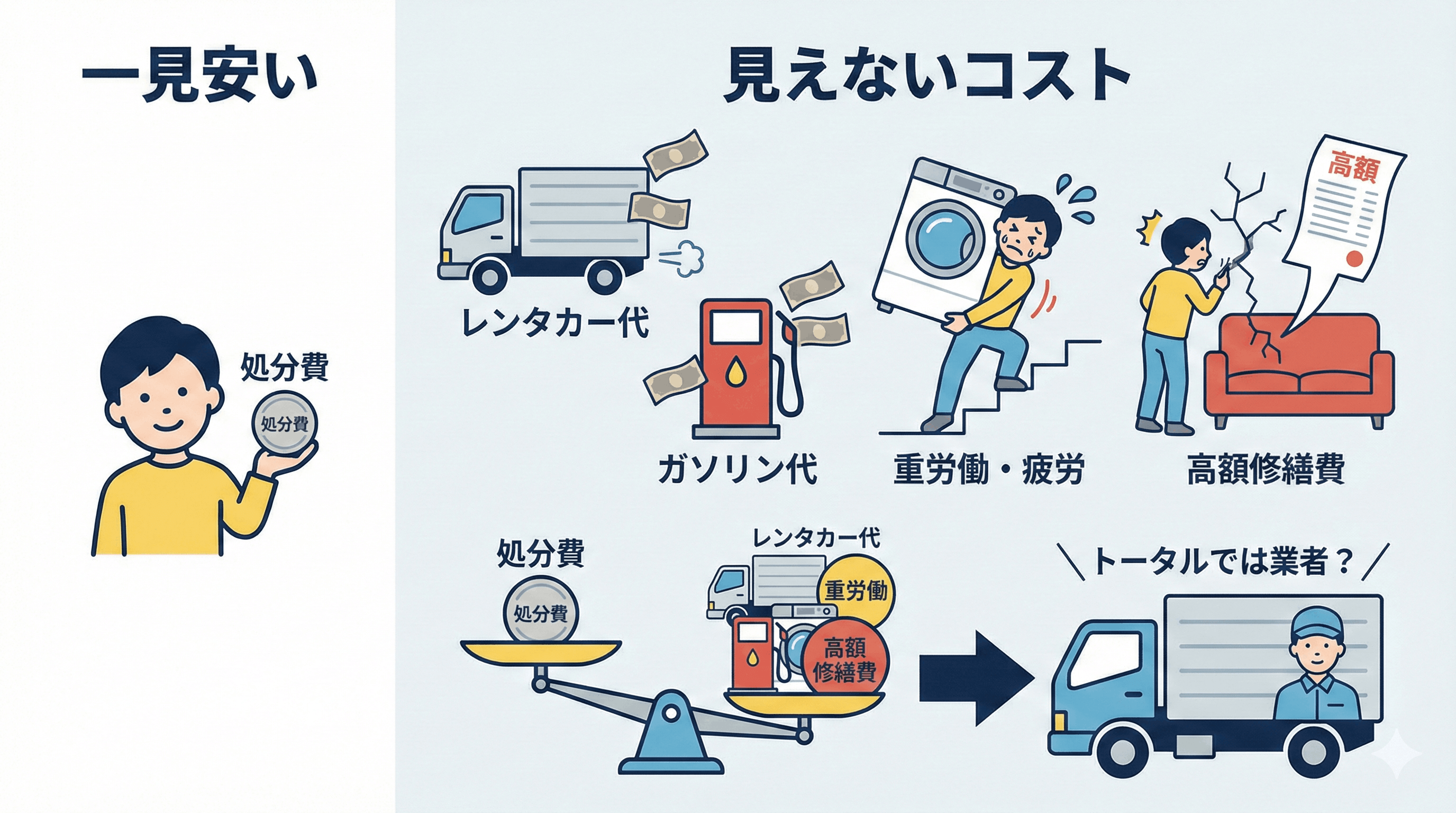 レンタカーや積み込みの手間