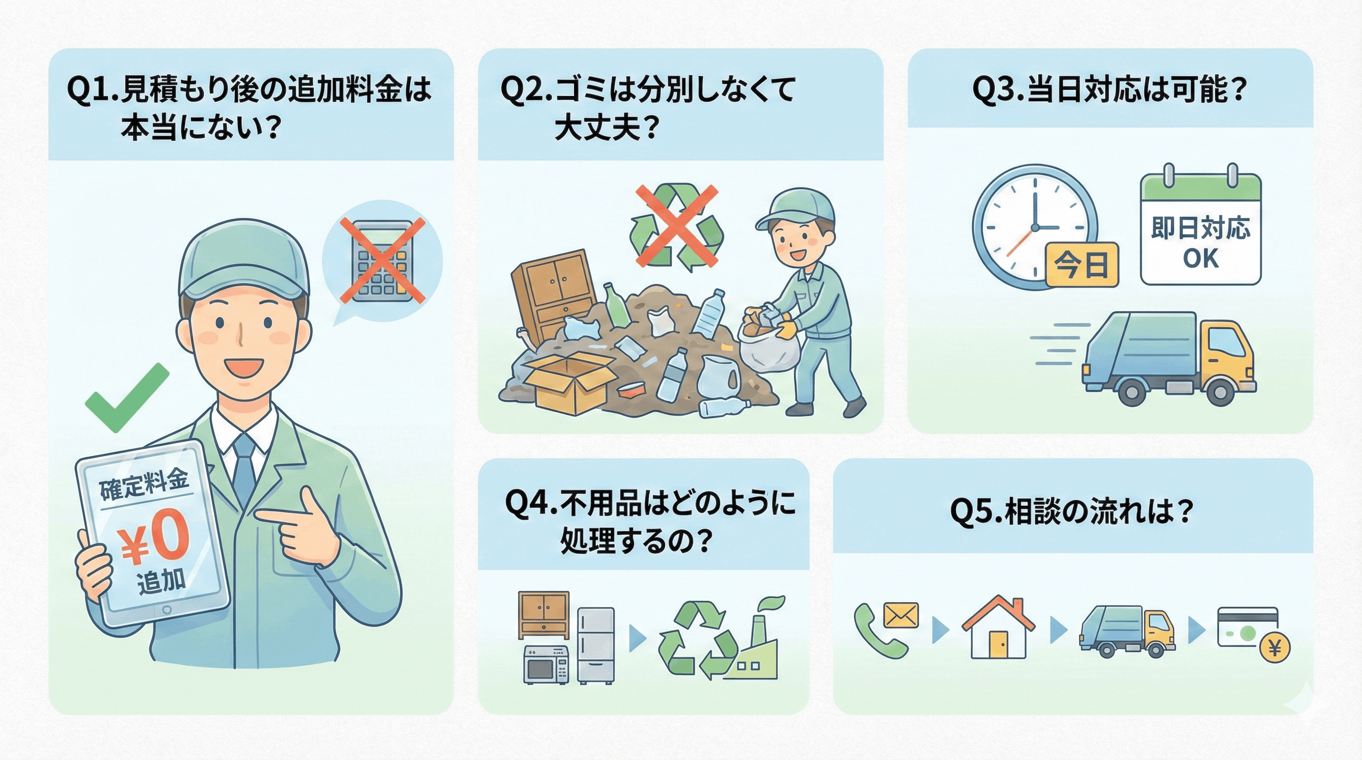 不用品回収でよくある質問5選
