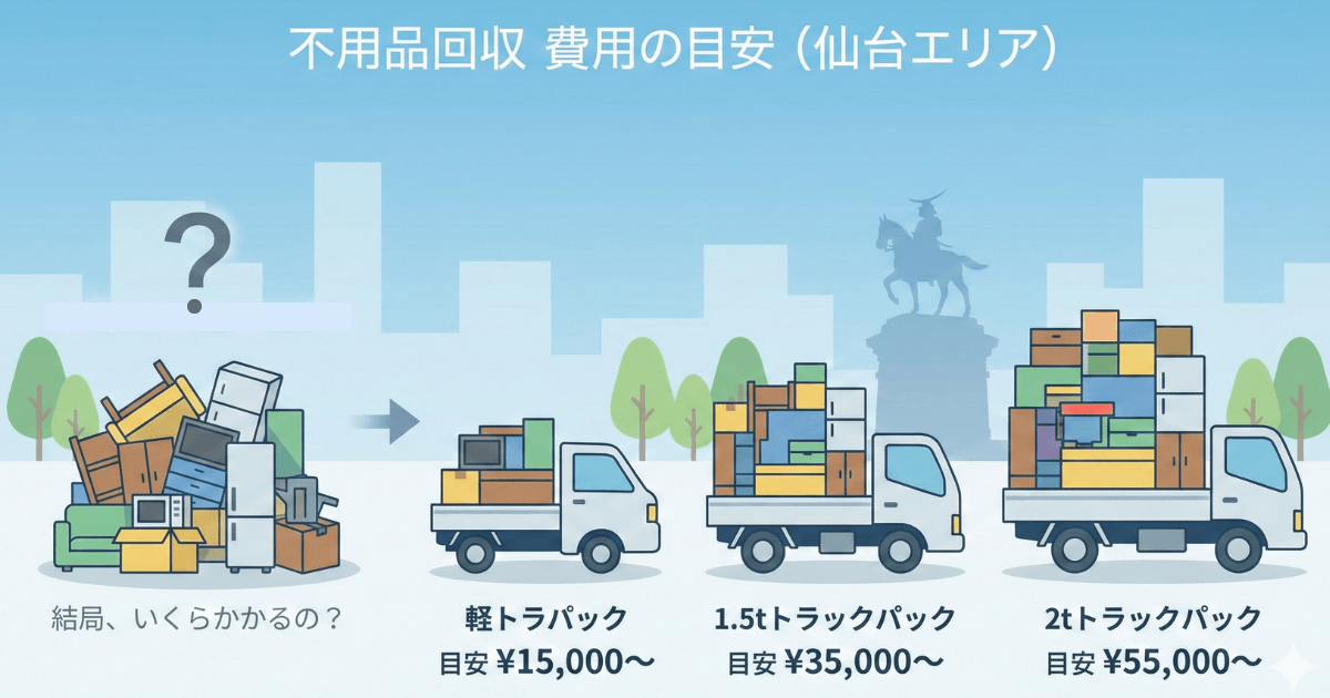 不用品回収を依頼する費用の目安