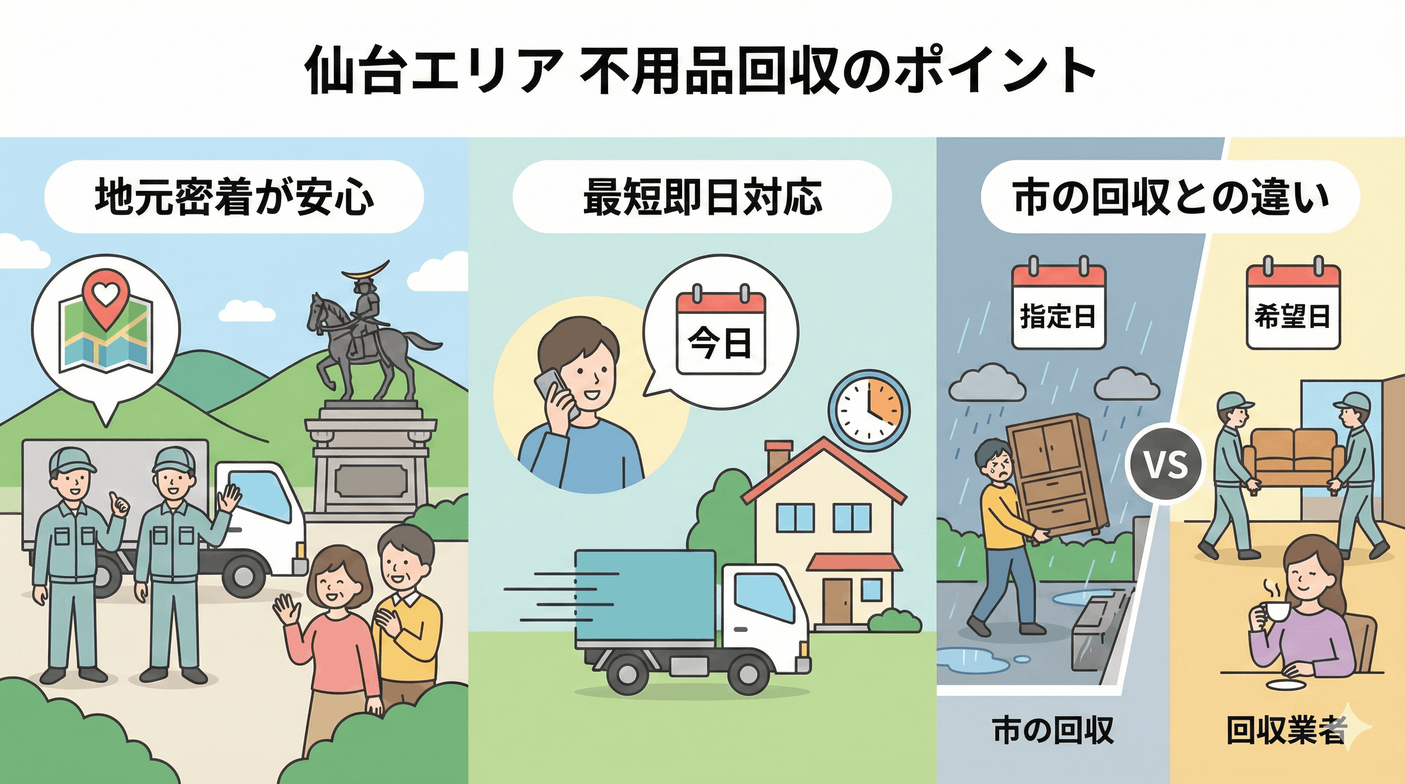 仙台の業者選びの地域ポイント3つ