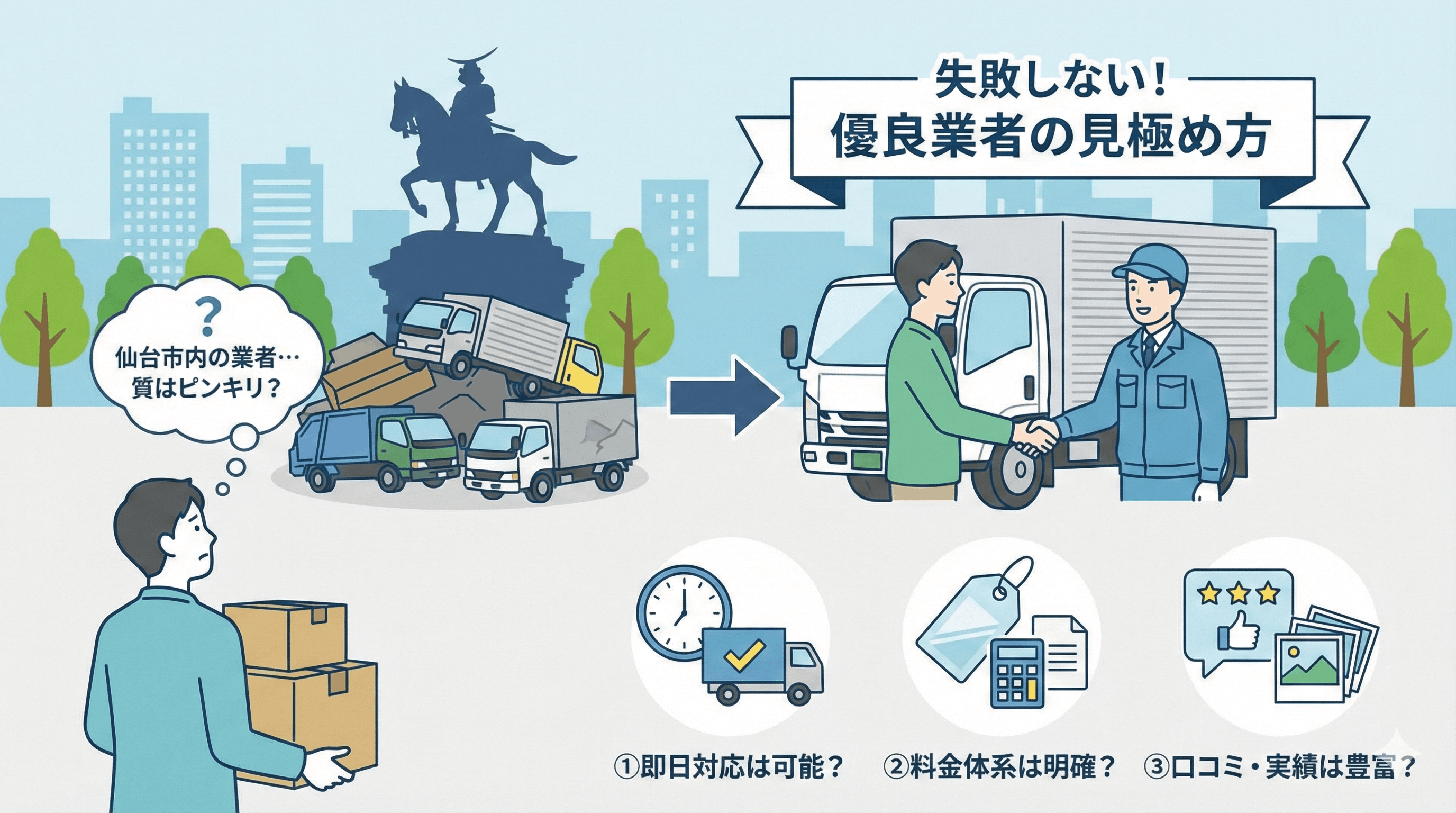 仙台不用品回収業者選びで見るべき3ポイント