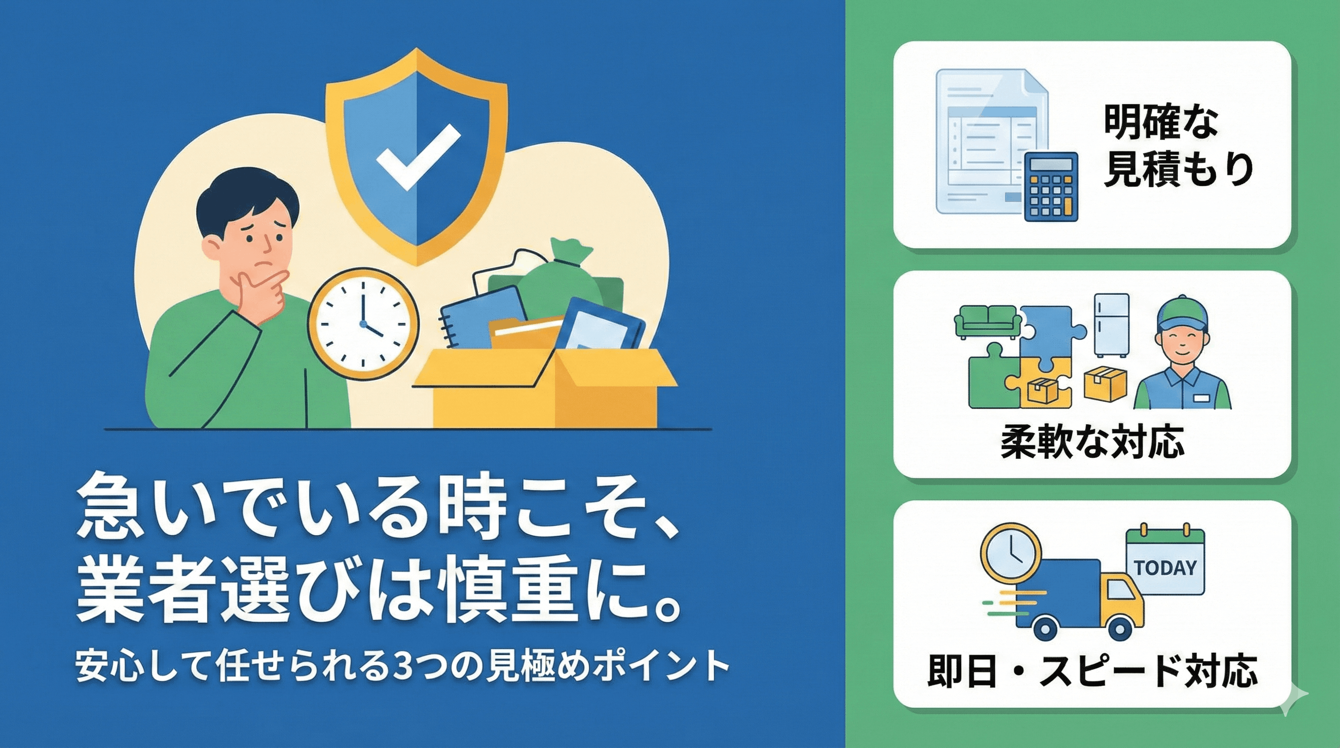失敗しない優良な不用品回収業者の選び方3選