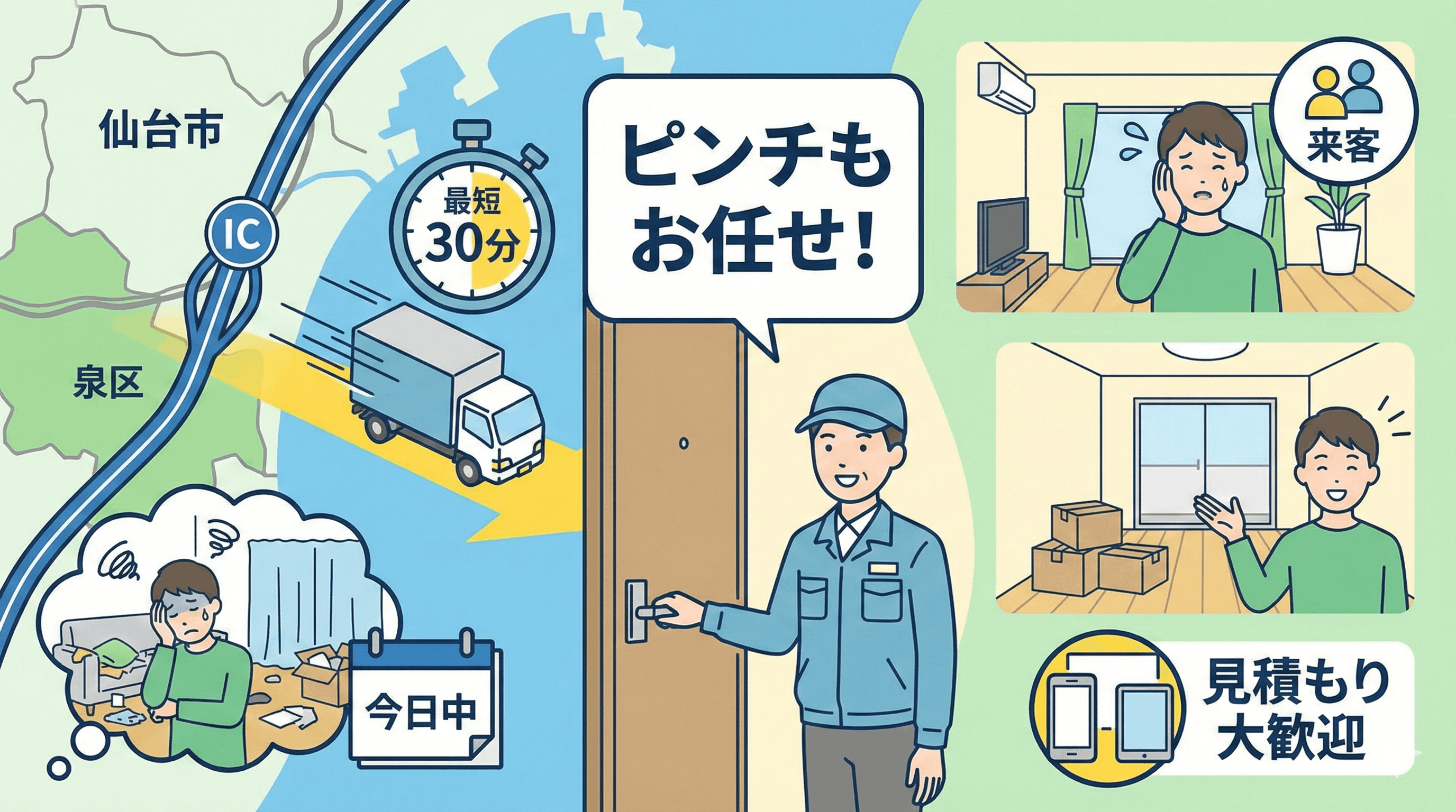 泉区なら最短30分で駆け付けます