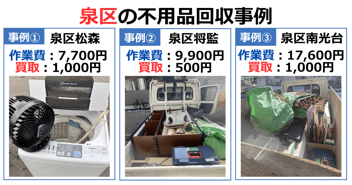 泉区の不用品回収事例