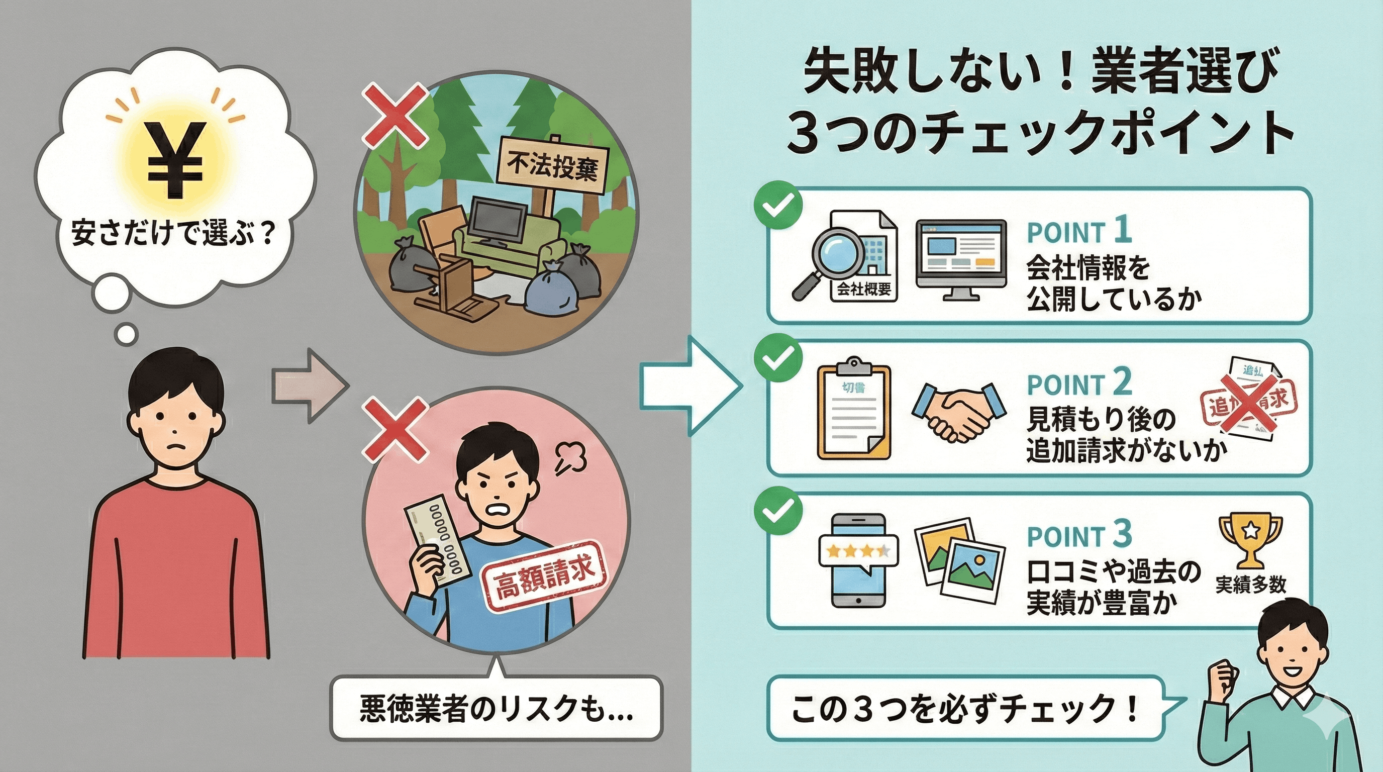 絶対に失敗しない優良業者の3つの選び方