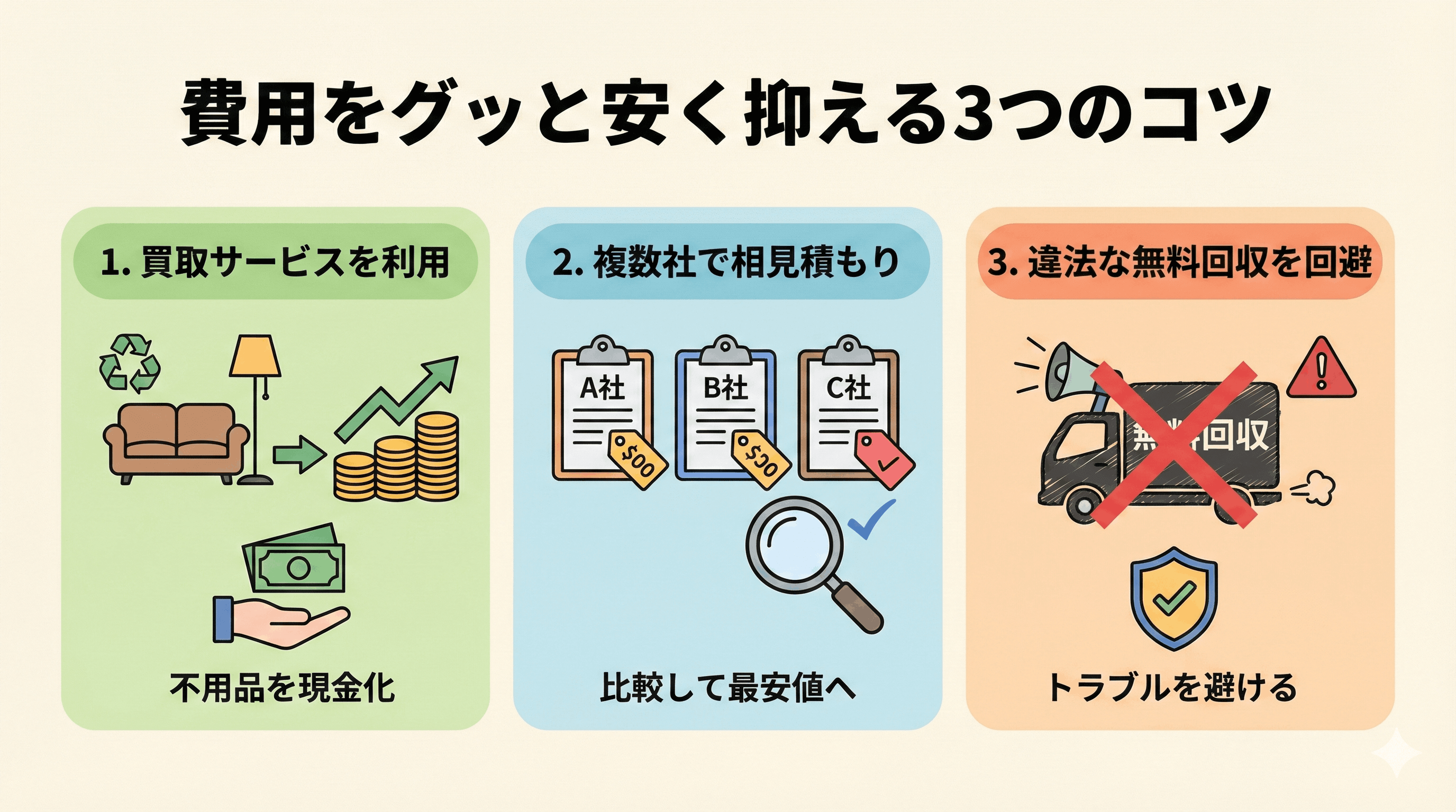 費用をグッと安く抑える3つのコツ
