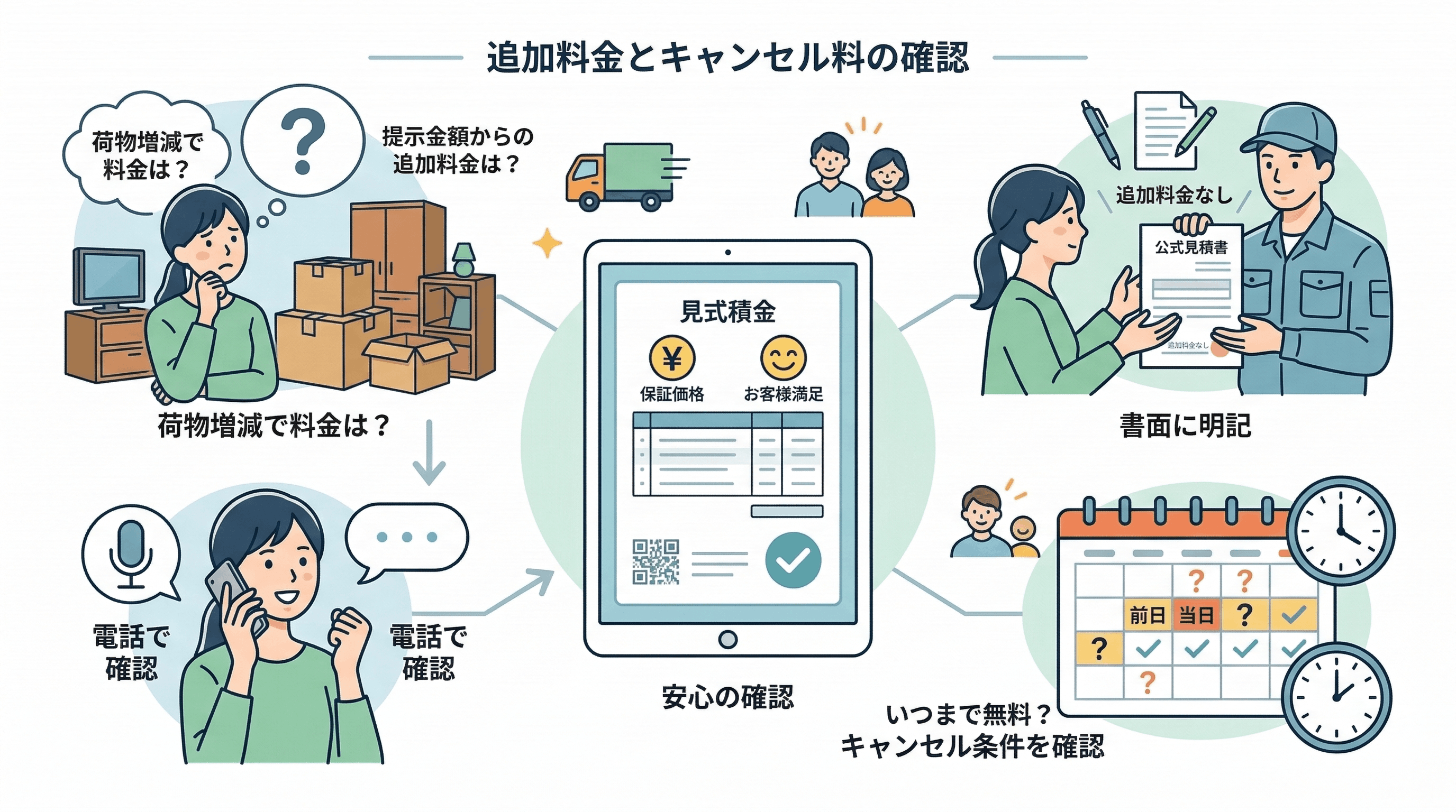 Check①：追加料金・キャンセル料は発生するか？