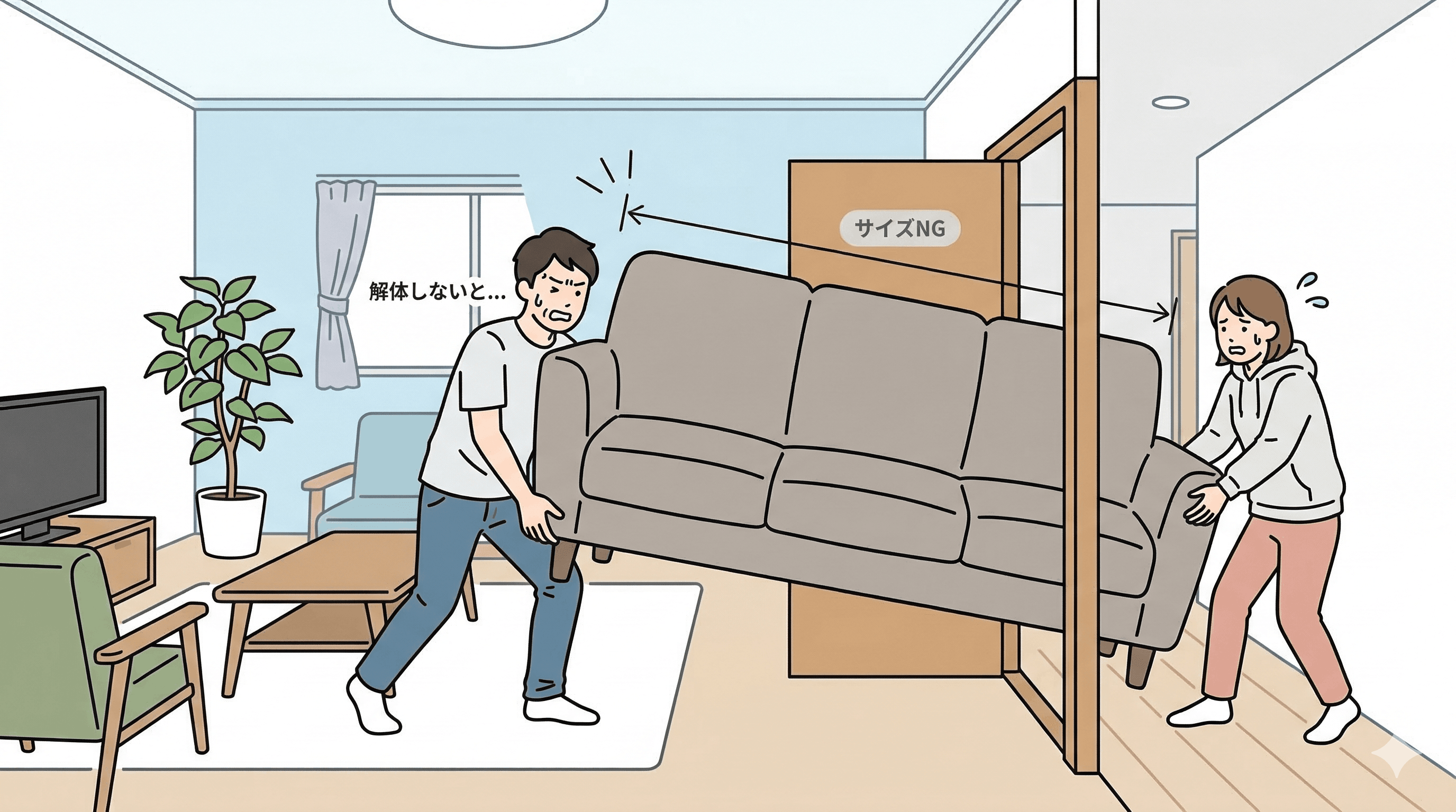 リスク2：解体しないと部屋から出せない可能性