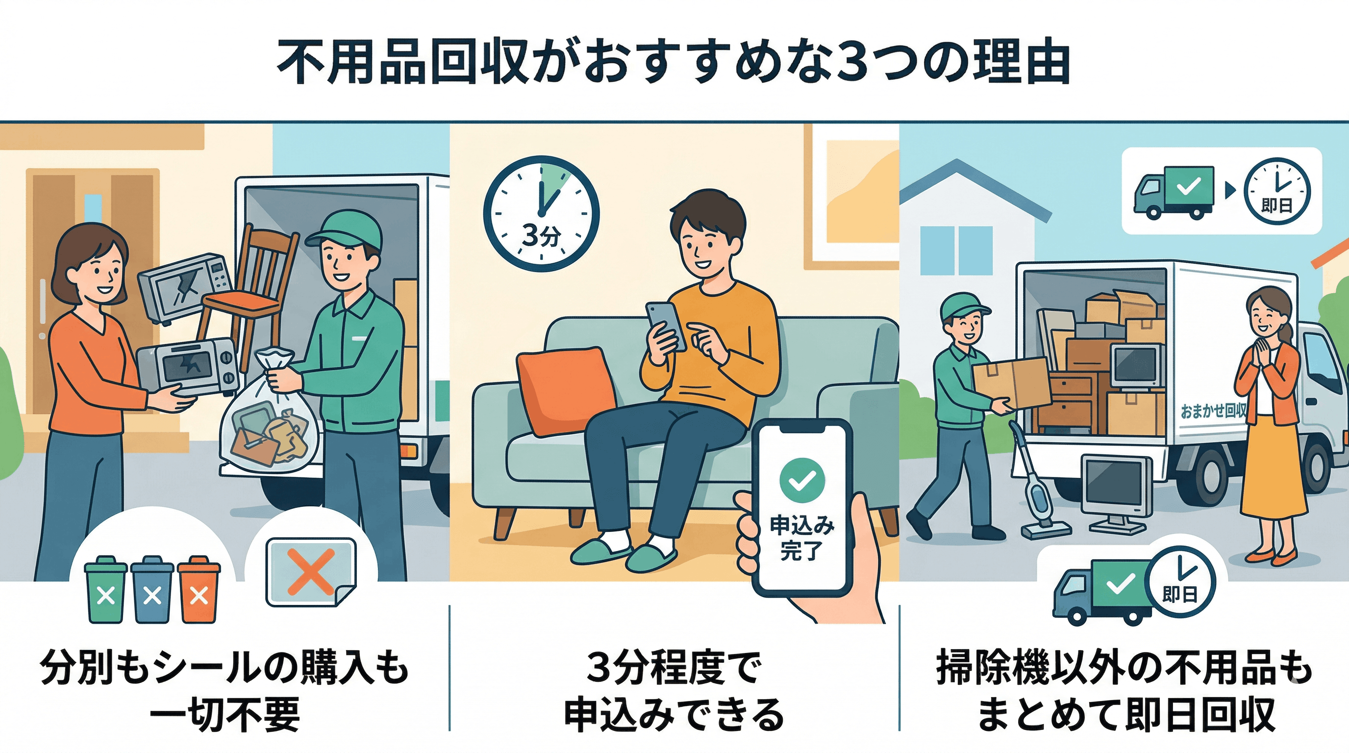 不用品回収がおすすめな3つの理由
