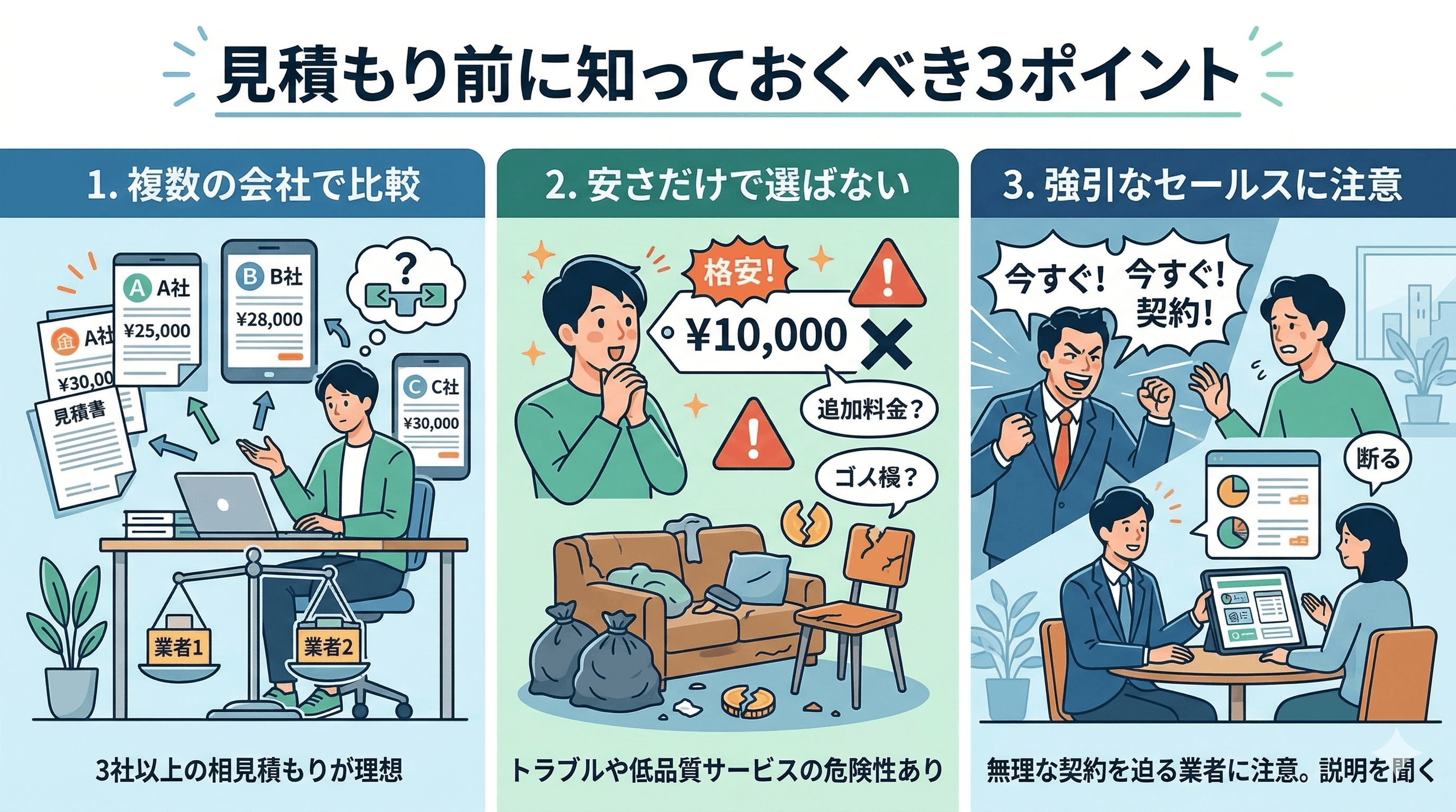 不用品回収の見積もり前に知っておくべき3ポイント