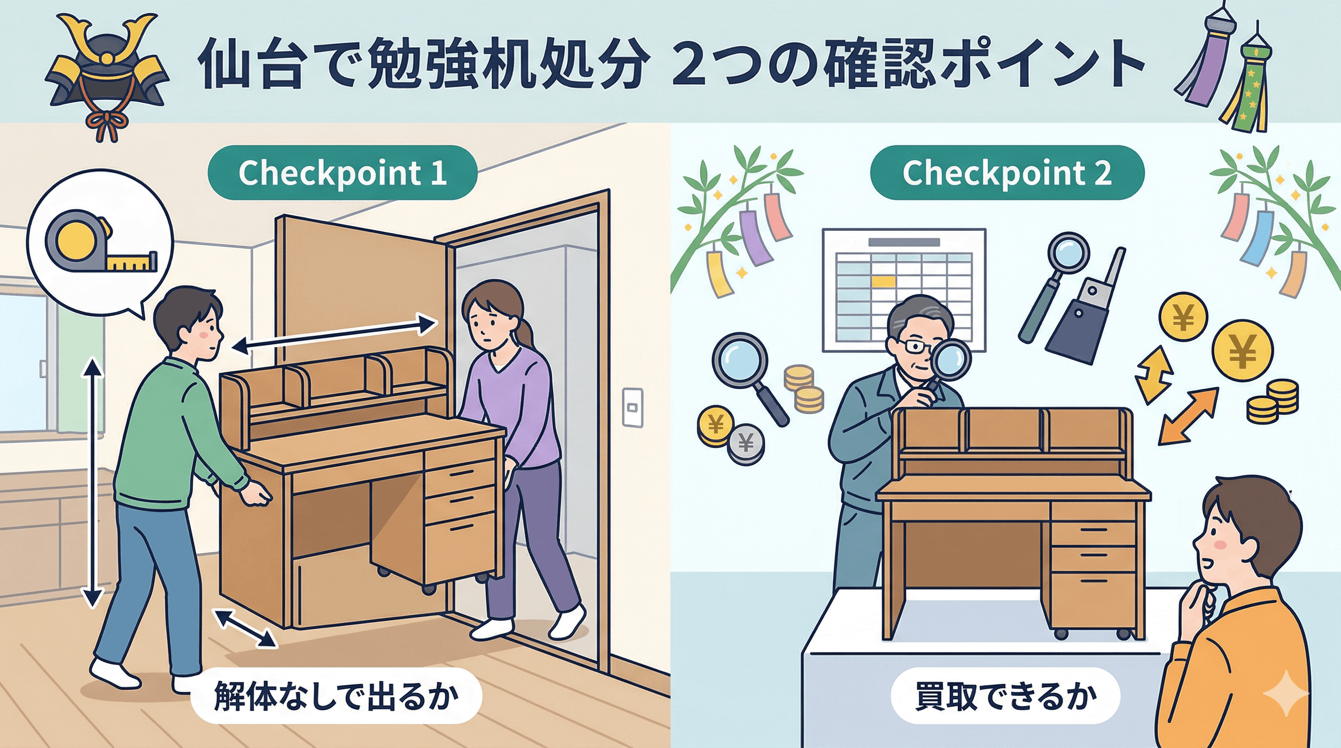 仙台で学習机を処分する前のチェックポイント2つ