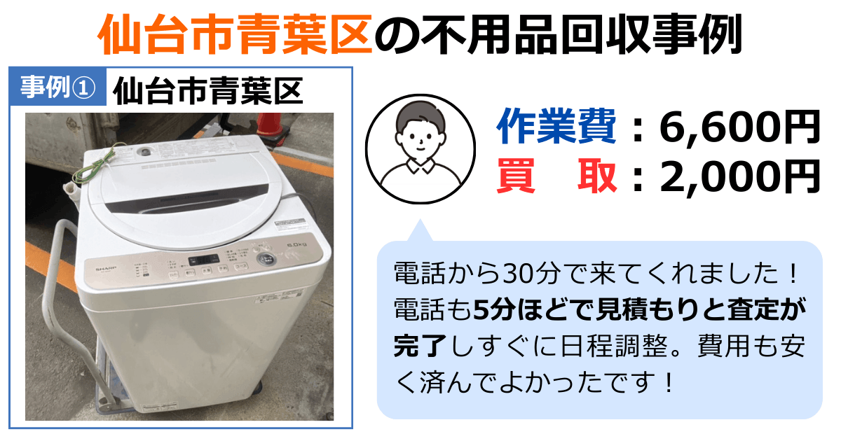 仙台市青葉区の洗濯機回収事例①