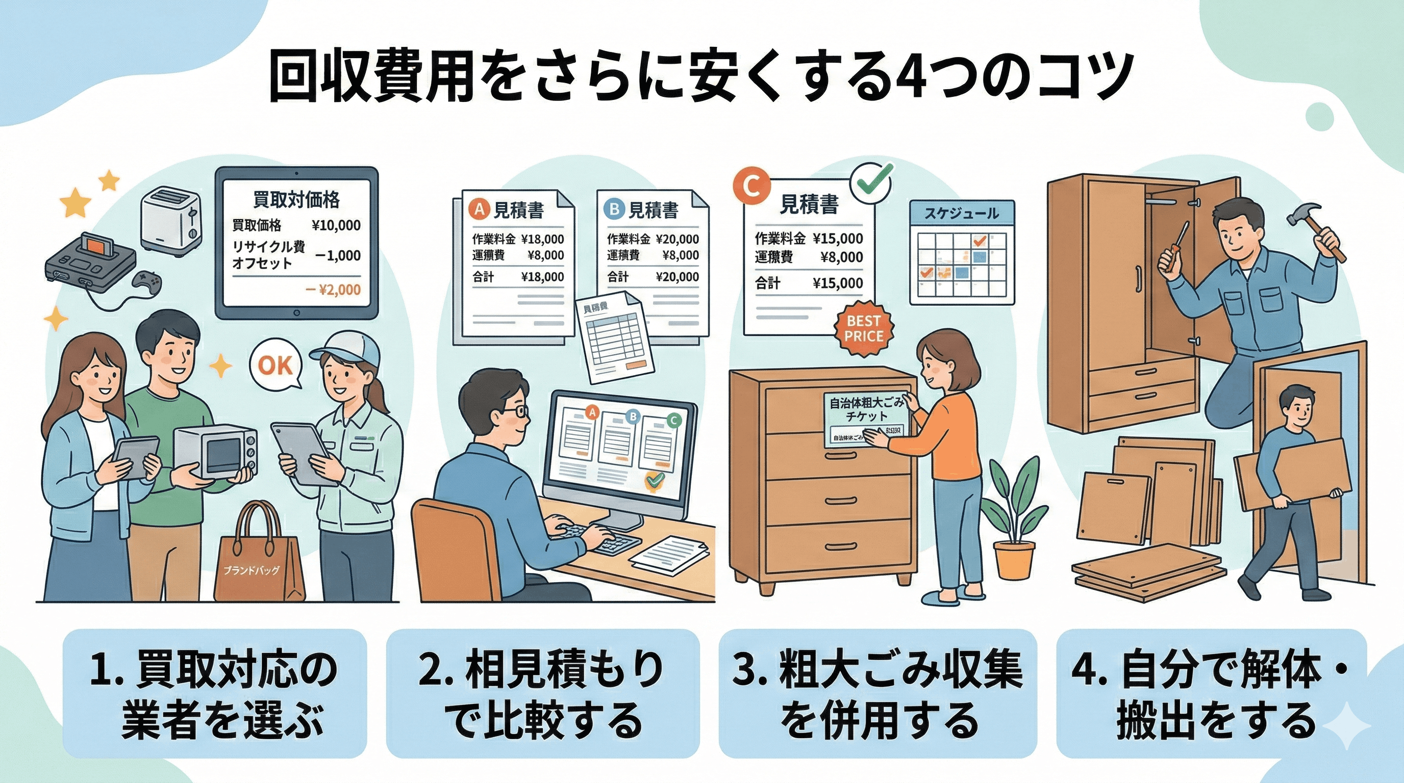 回収費用をさらに安くする4つのコツ