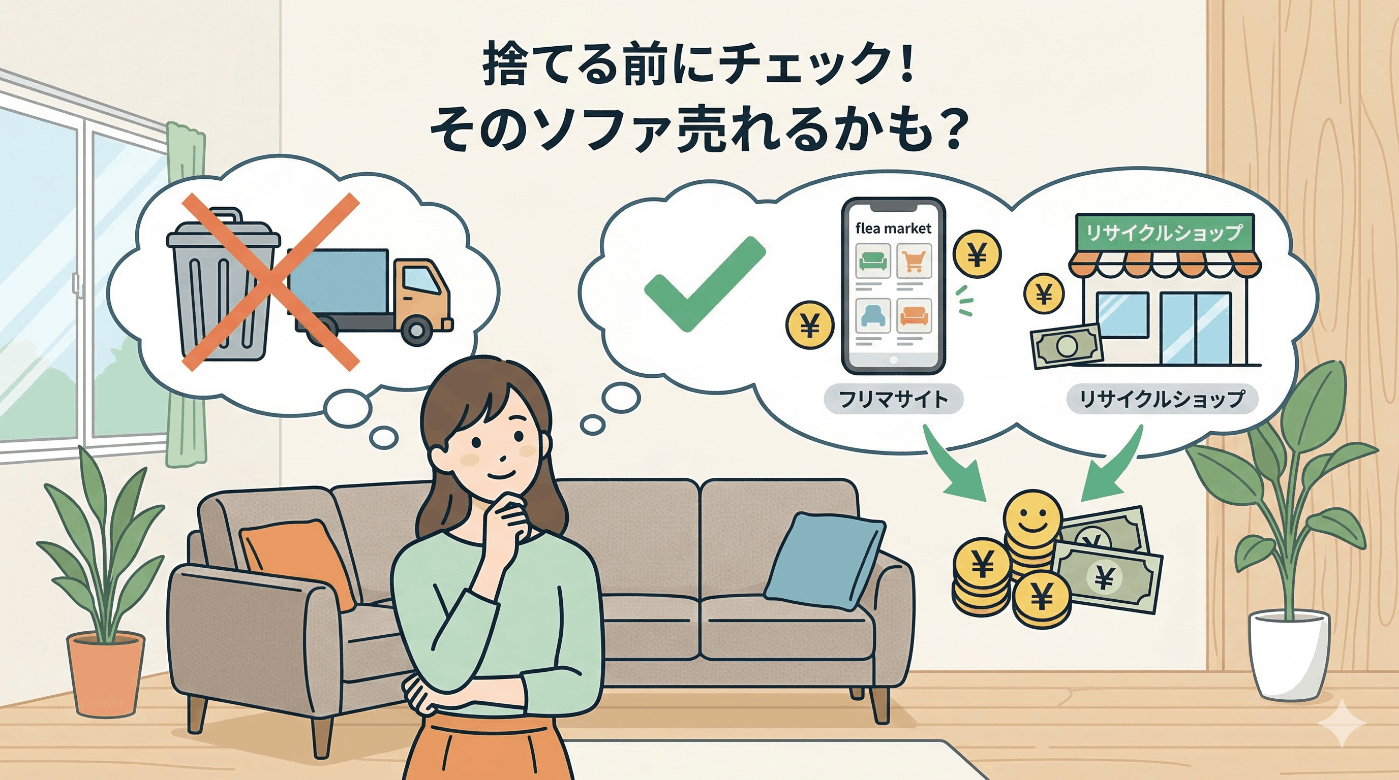 捨てる前にチェック！そのソファ売れるかも？