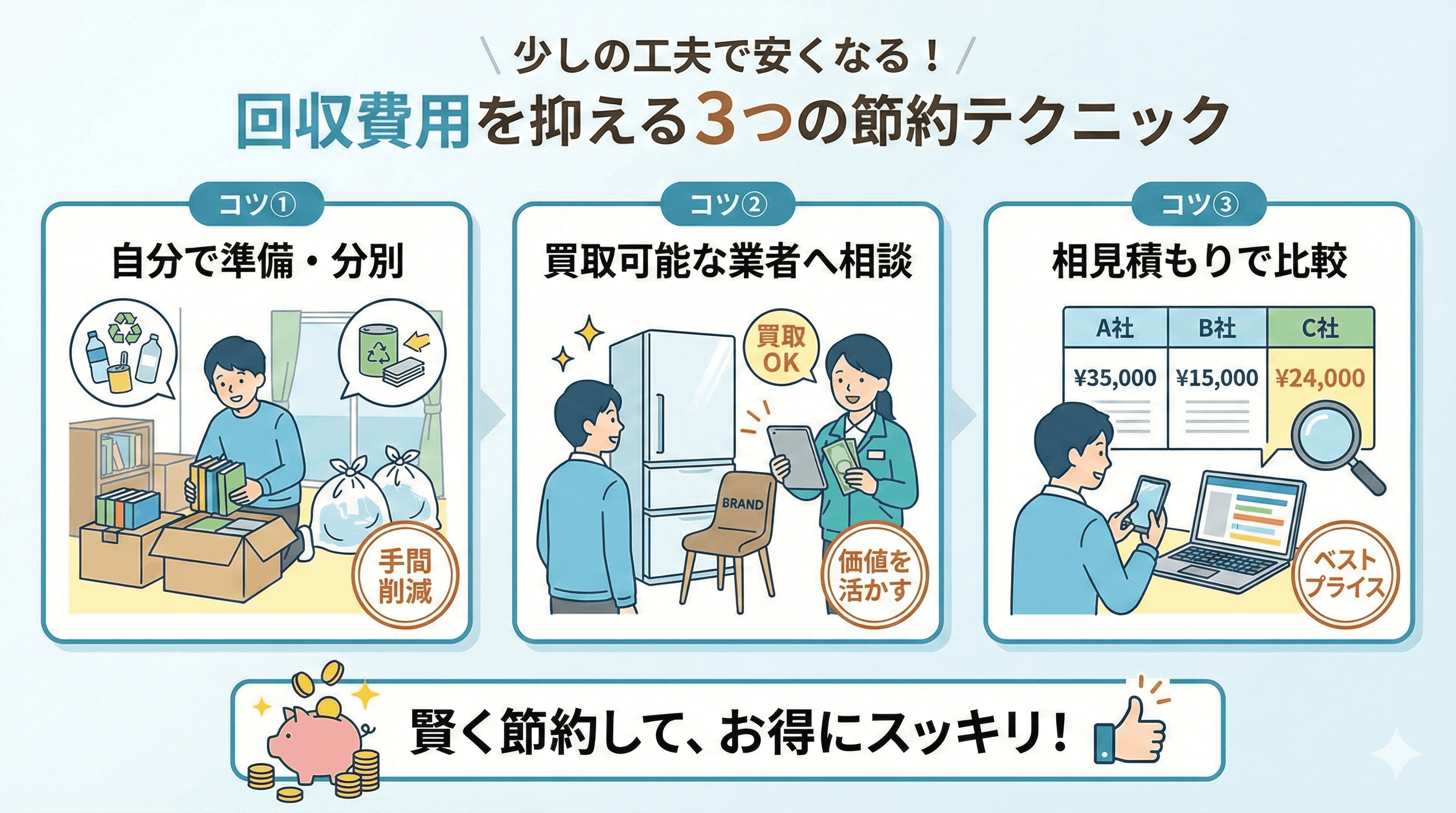 費用を1円でも安く抑える3つのコツ