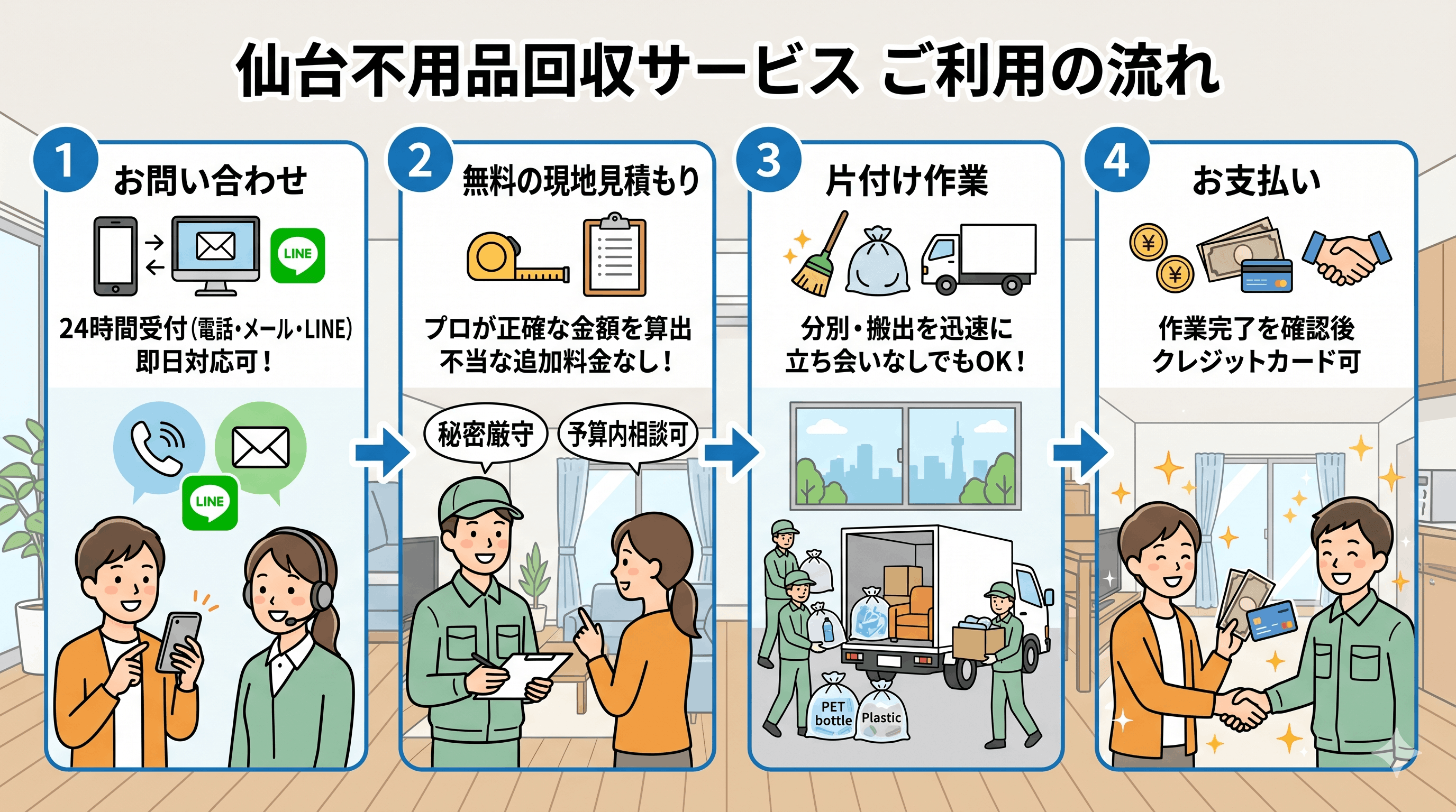 ご依頼から作業完了までの流れ