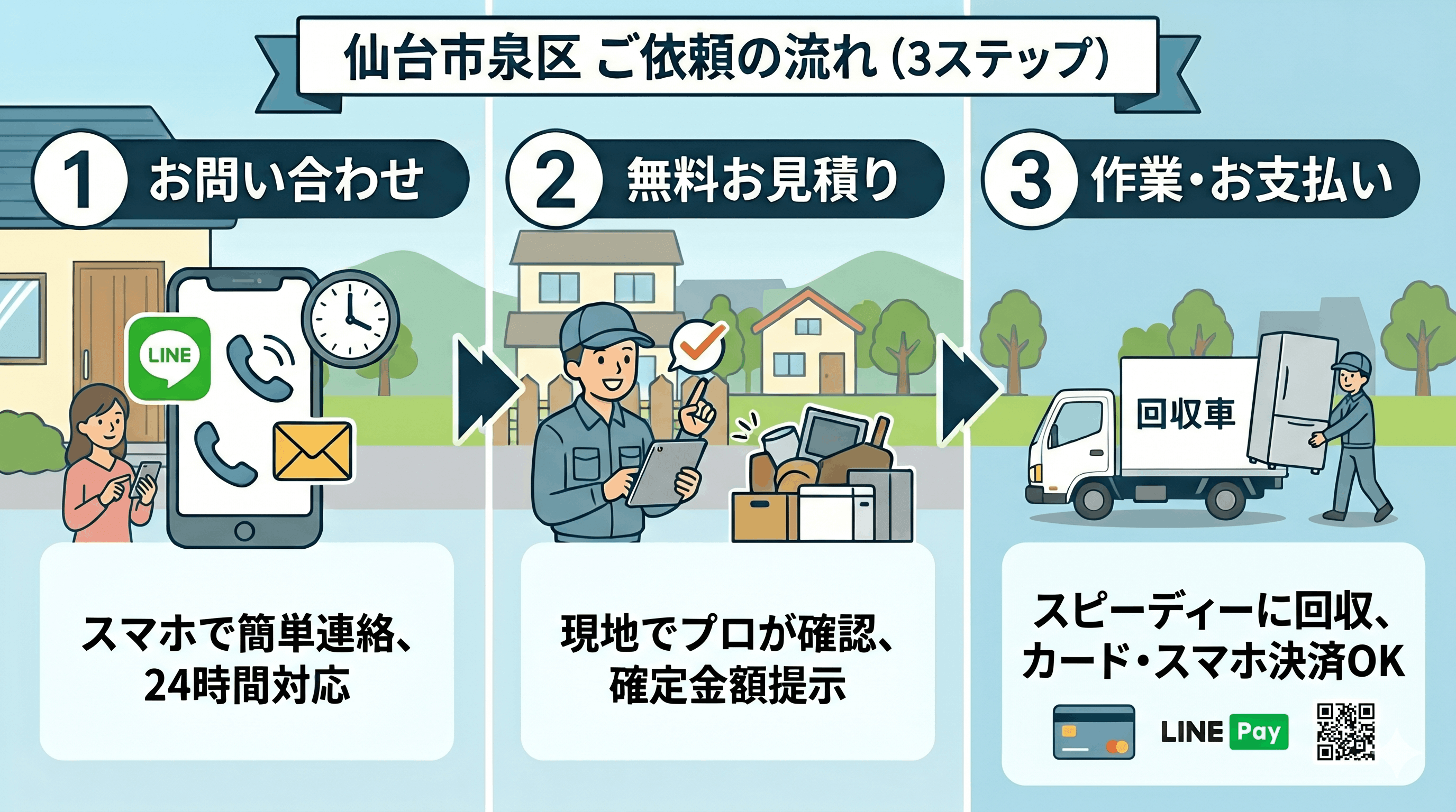 ご依頼の流れ（お問い合わせから回収まで）