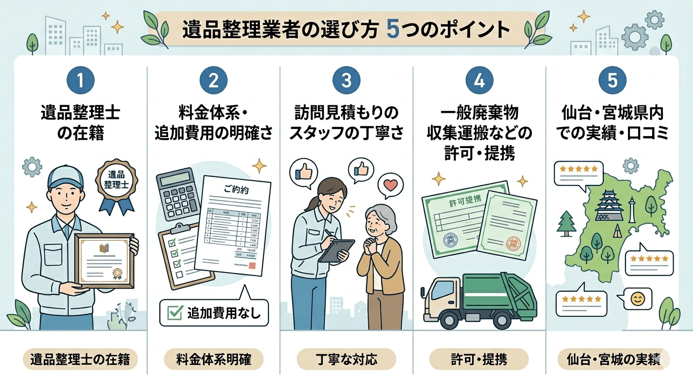 仙台で失敗しない！遺品整理業者の選び方5選