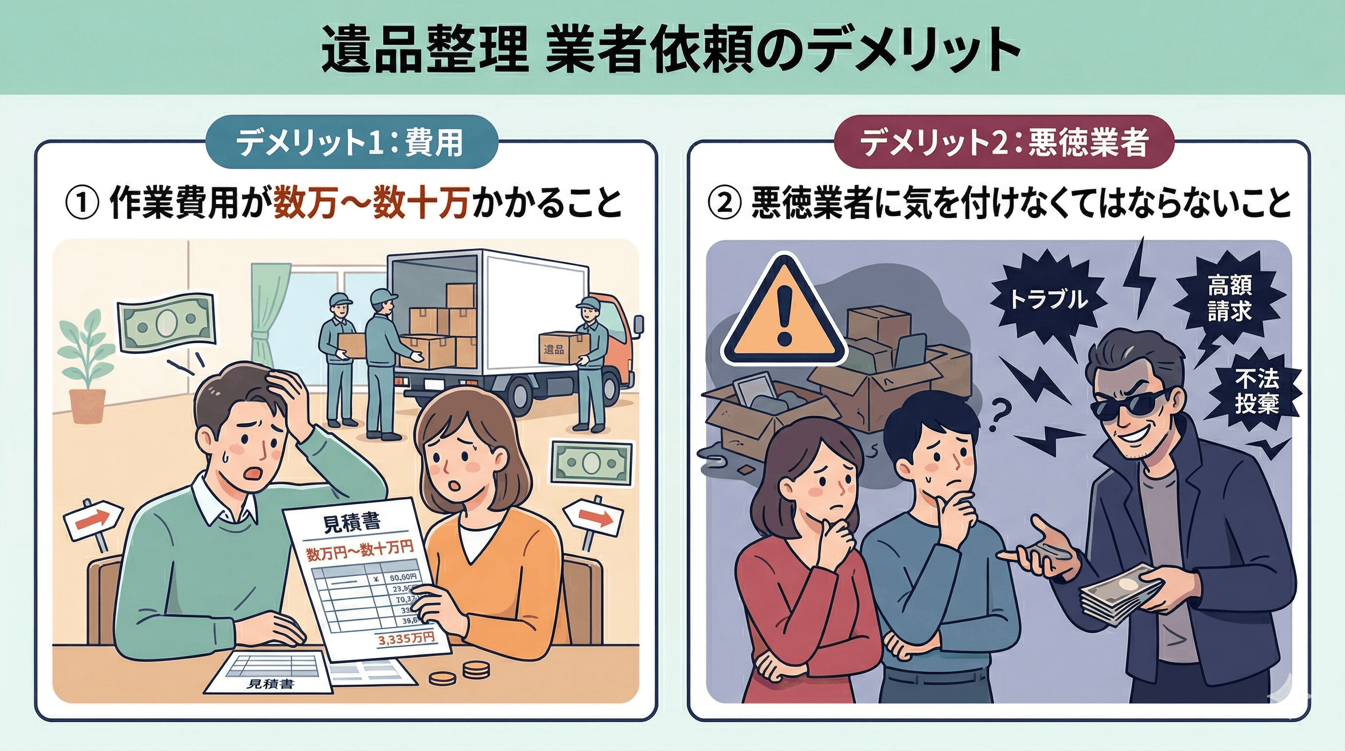 依頼前に知っておきたい2つのデメリット