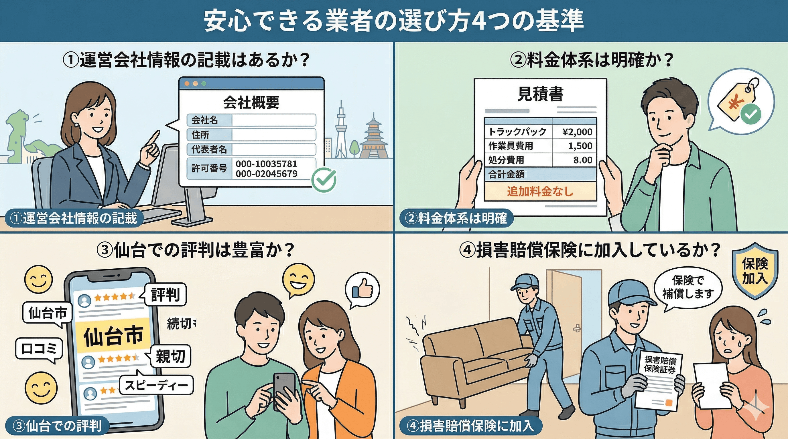 絶対に失敗しない！安心できる業者の選び方4つの基準