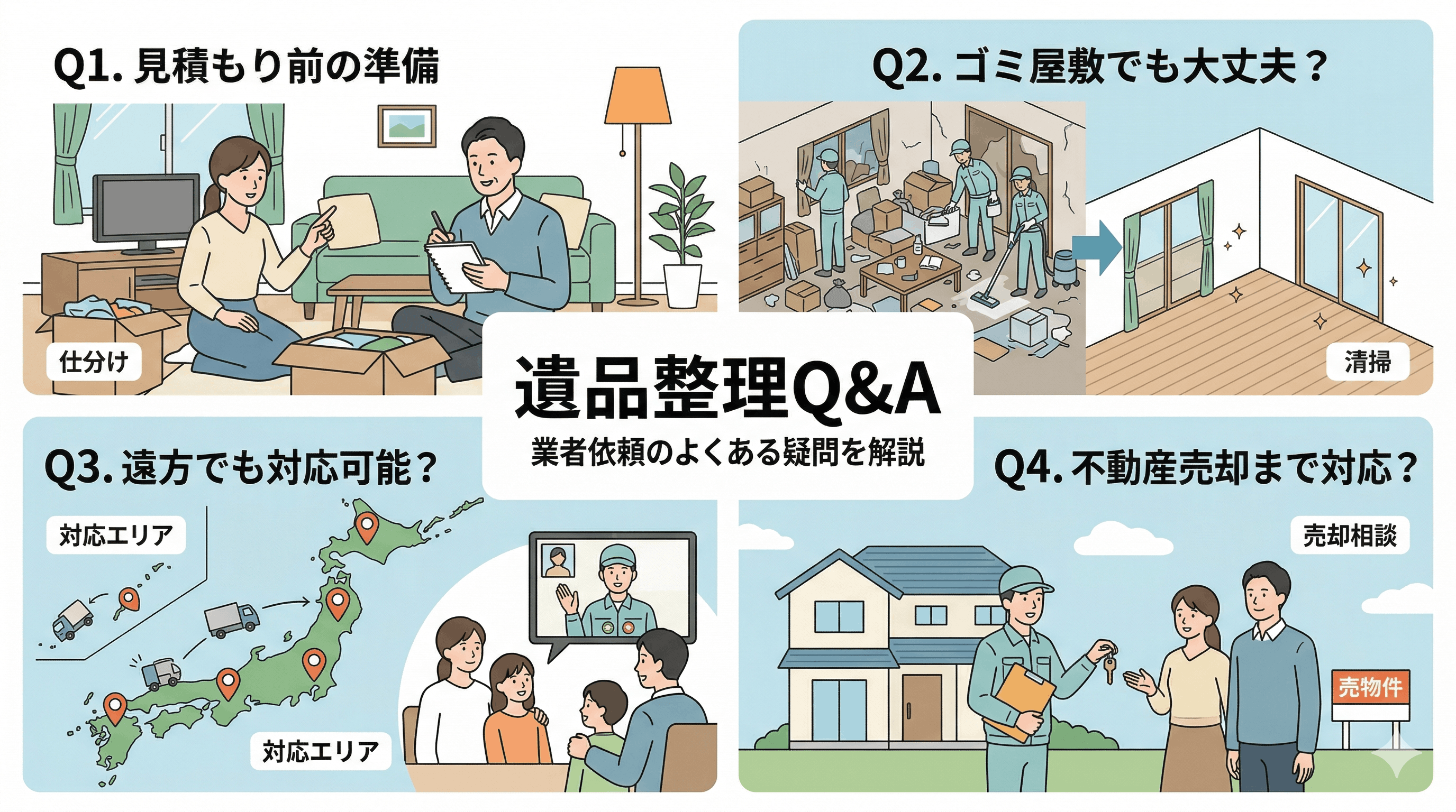 遺品整理の業者依頼でよくあるQ&A