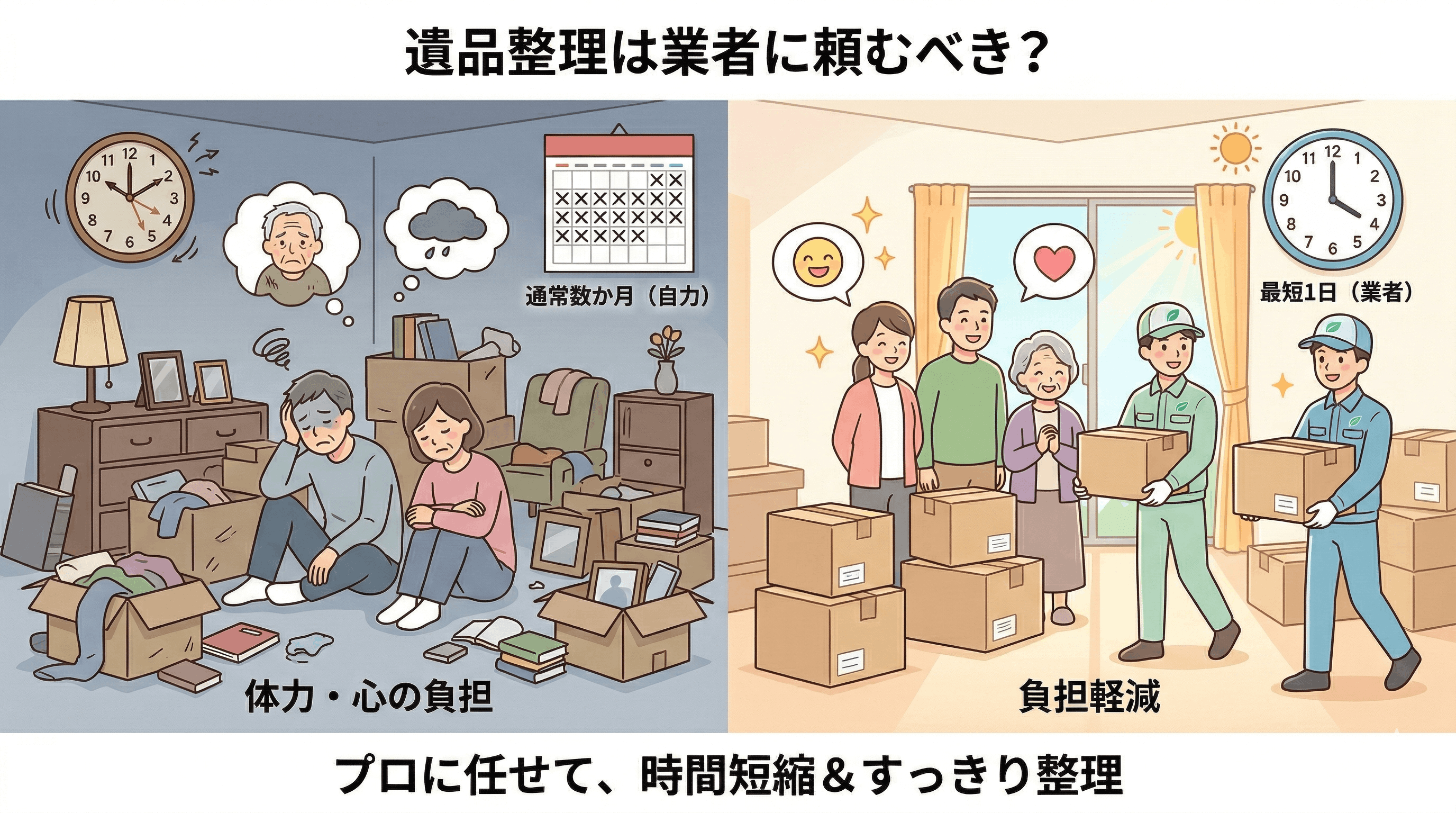 遺品整理は業者に頼むべき？