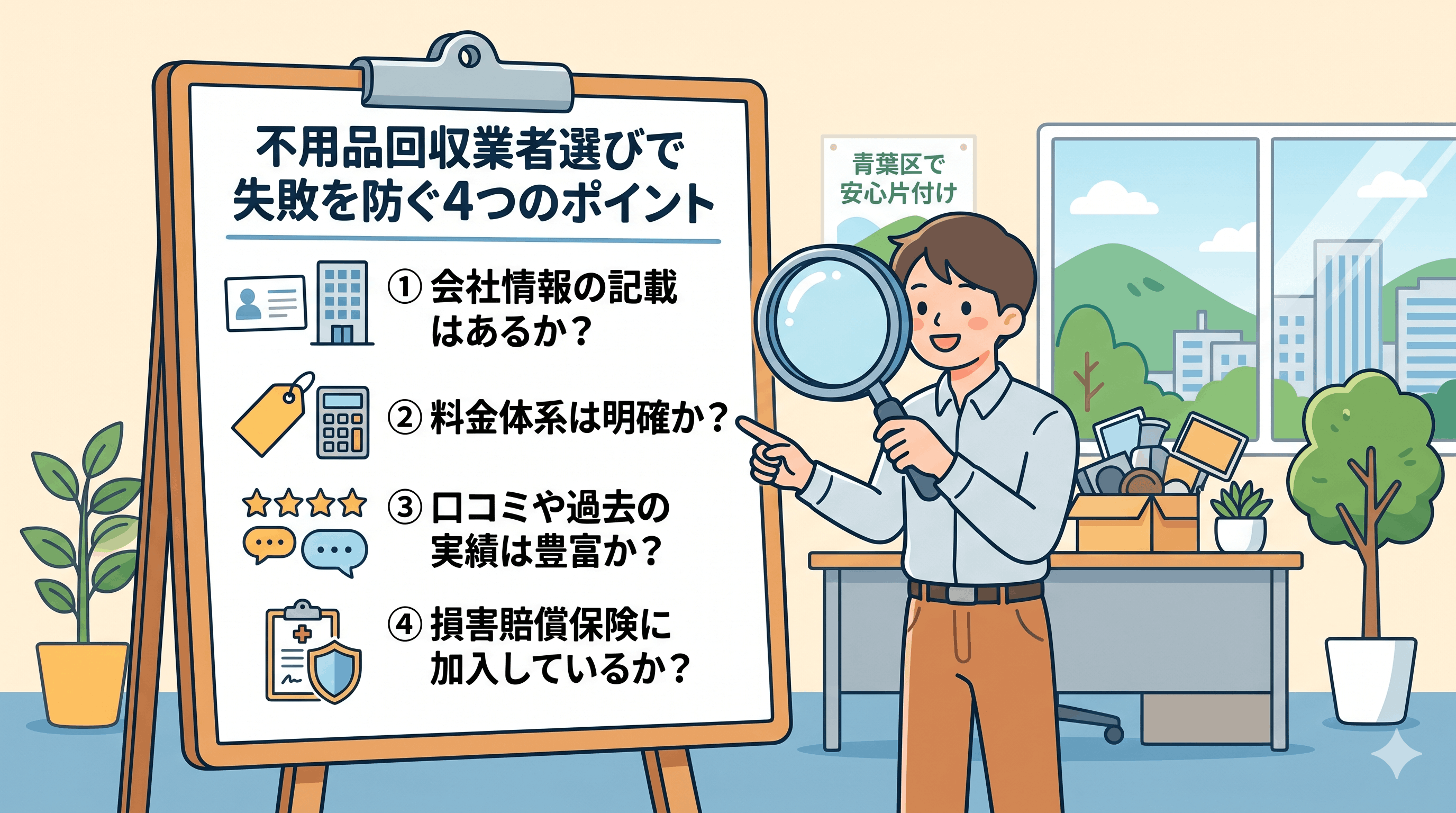 青葉区の不用品回収業者選びで失敗を防ぐ4ポイント
