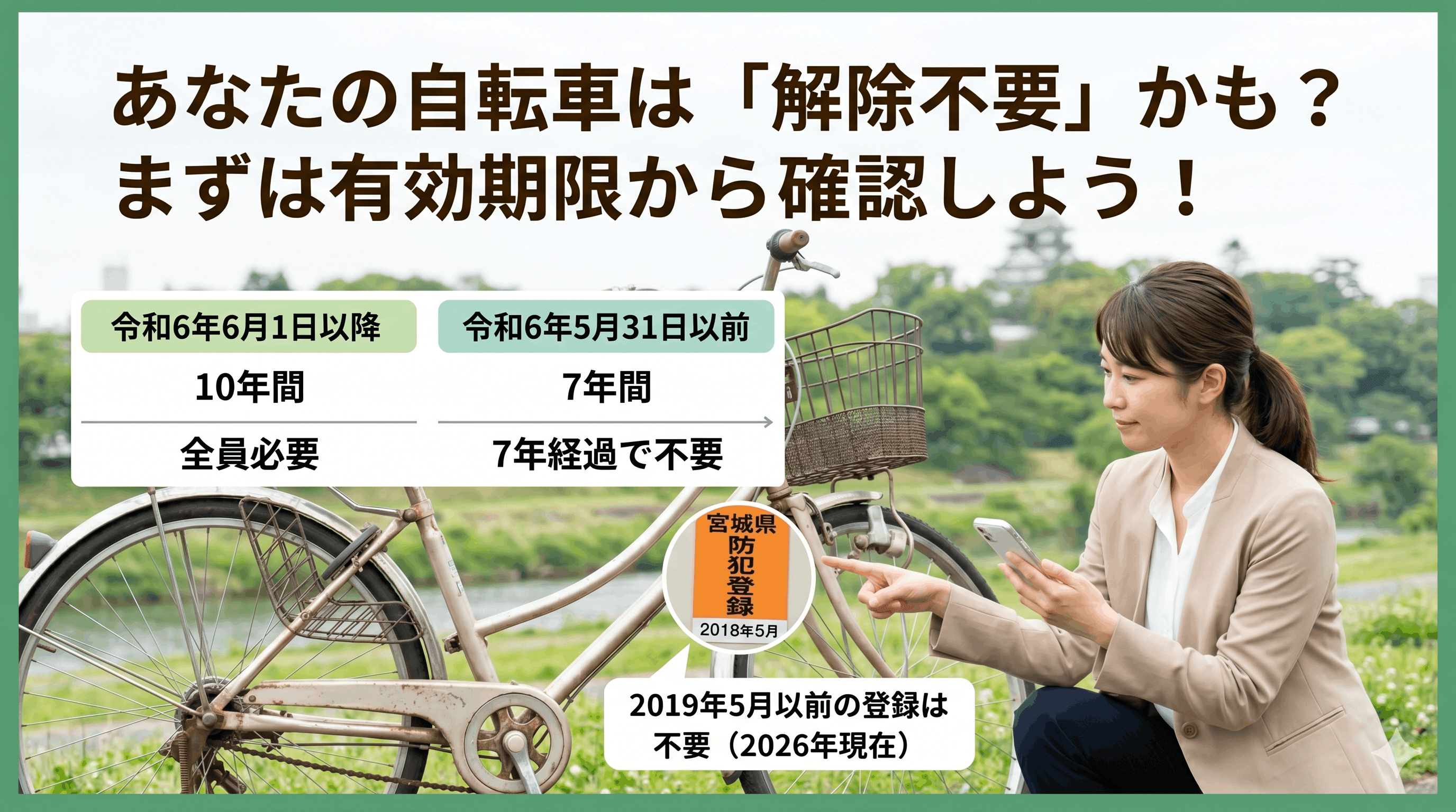 あなたの自転車は「解除不要」かも？まずは有効期限をチェック