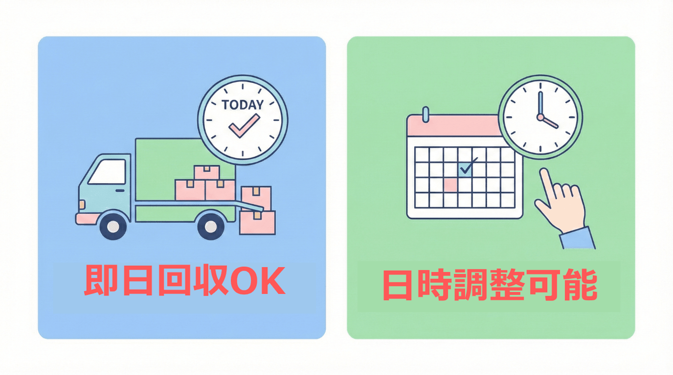 不用品回収なら即日・日時調整可能