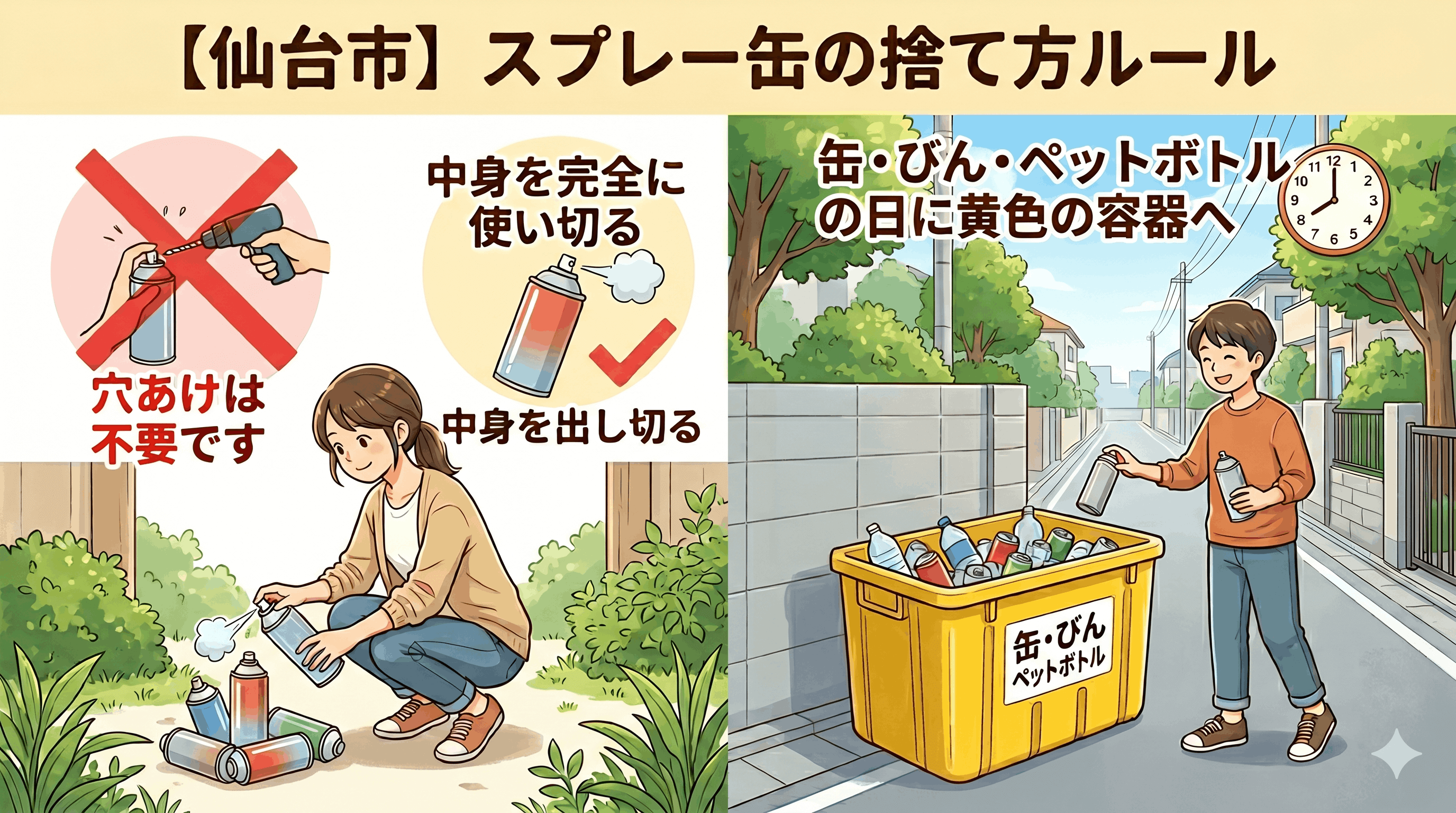 【仙台市】スプレー缶の捨て方ルール