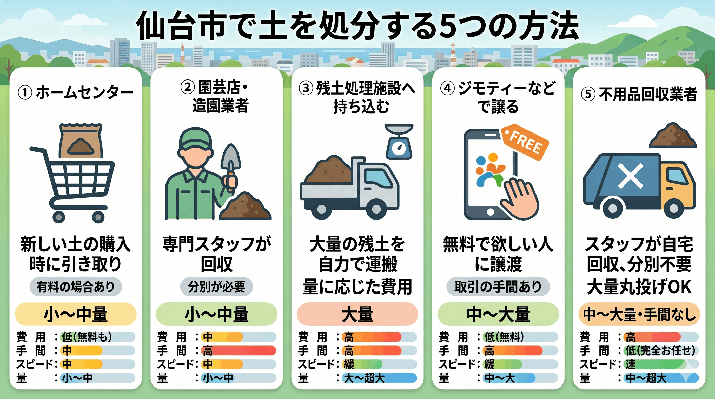 仙台で土を処分する5つの方法