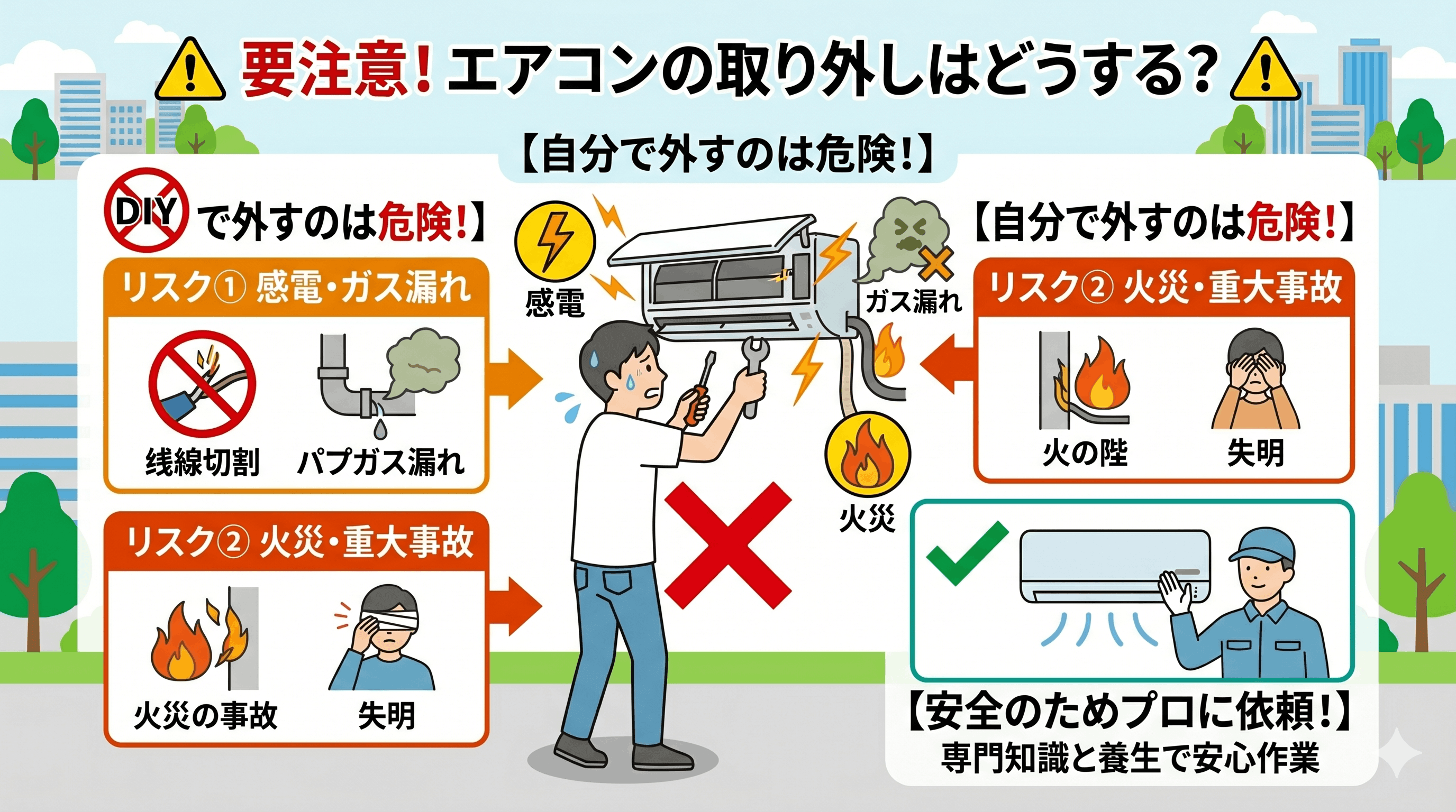 要注意！エアコンの取り外しはどうする？