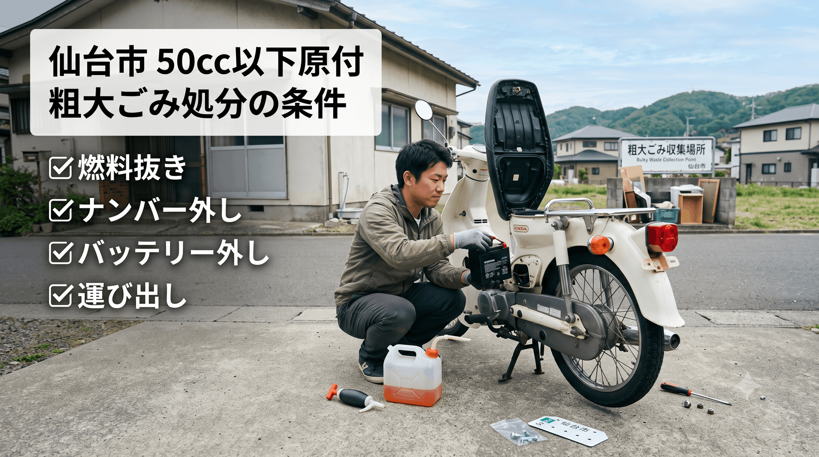 仙台市で原付・バイクはごみに出せる？