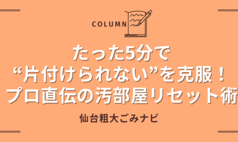 たった5分で“片付けられない”を克服！プロ直伝の汚部屋リセット術 (1)