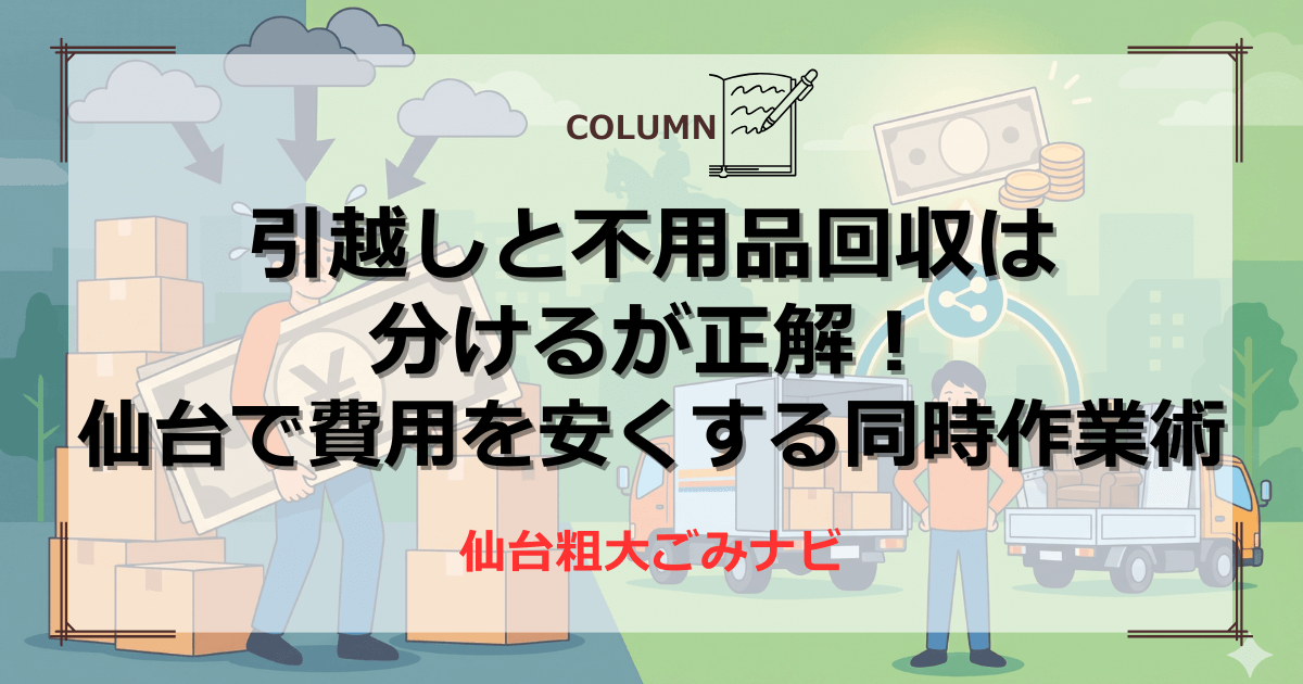 引越しと不用品回収は分けるが正解！仙台で費用を安くする同時作業術 