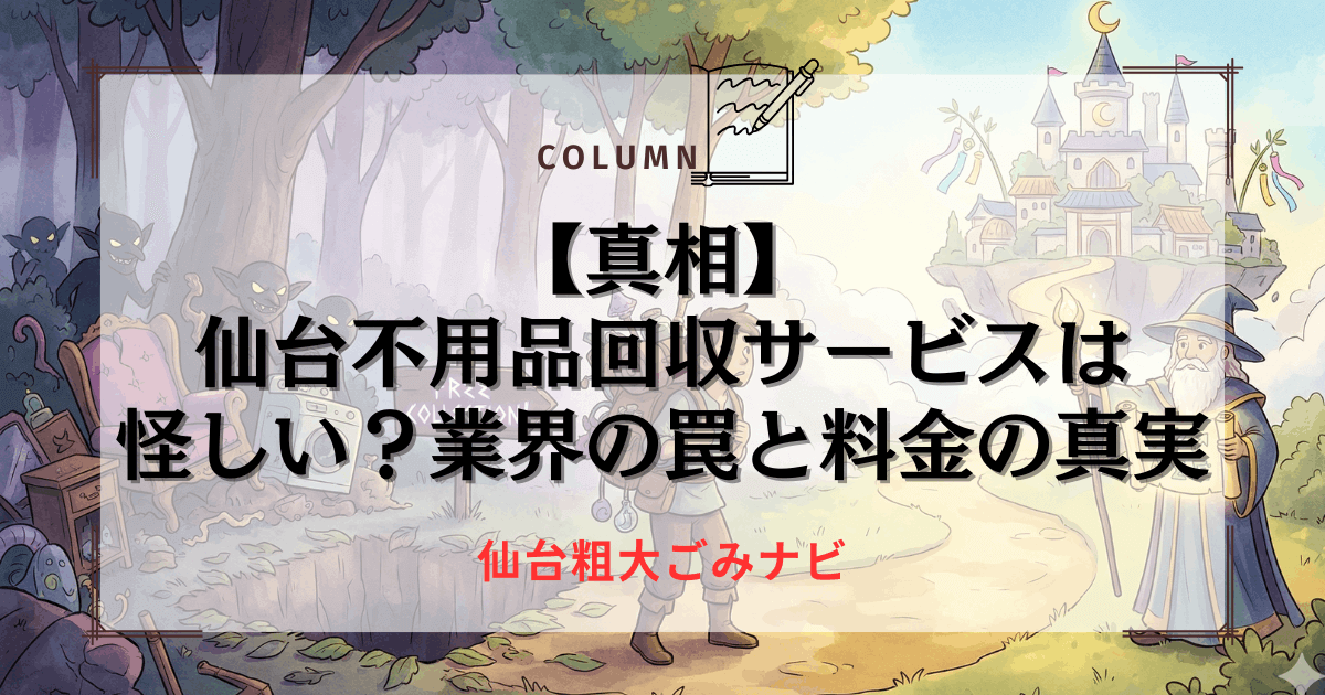 【真相】仙台不用品回収サービスは怪しい？業界の罠と料金の真実