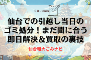 仙台での引越し当日のゴミ処分！まだ間に合う即日解決＆買取の裏技