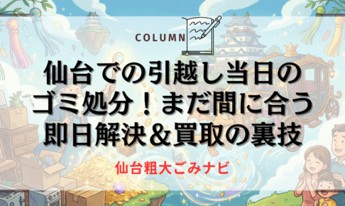 仙台での引越し当日のゴミ処分！まだ間に合う即日解決＆買取の裏技
