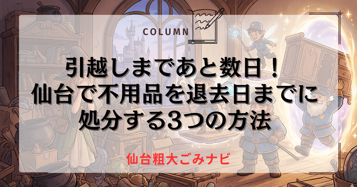 引越しまであと数日！仙台で不用品を退去日までに処分する3つの方法