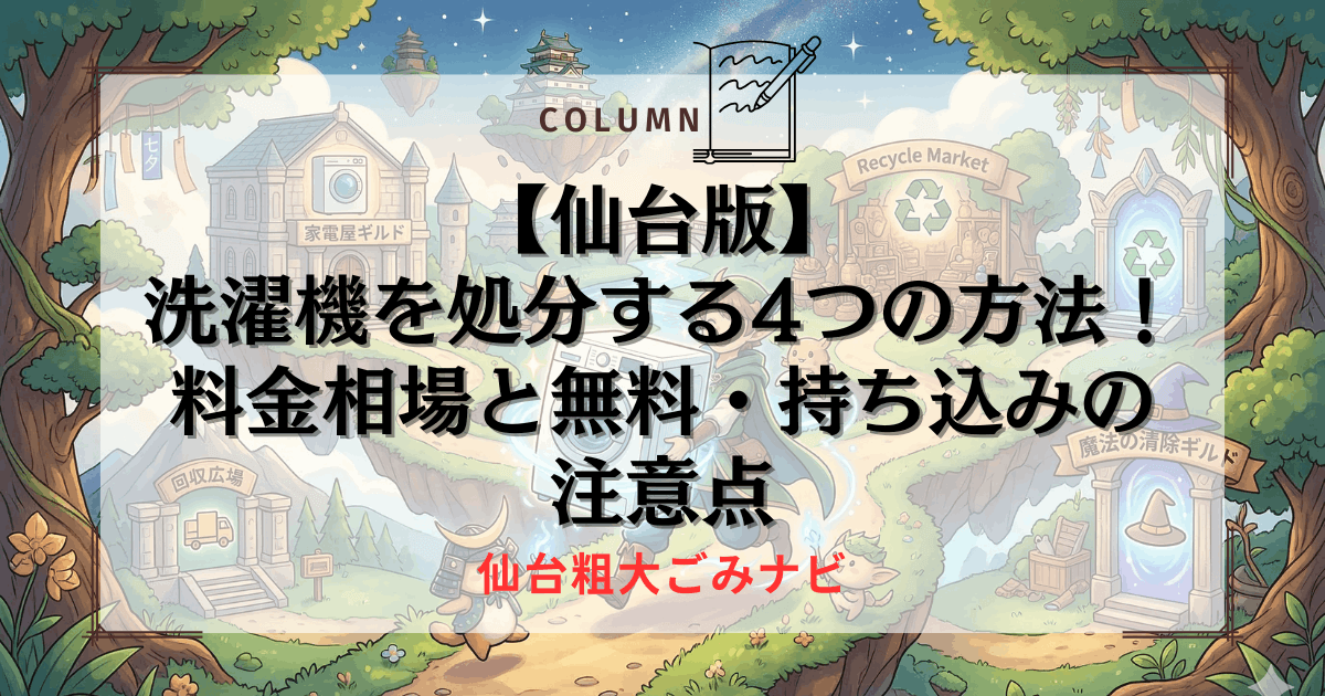 仙台市で洗濯機を簡単に安く処分する方法 | 仙台粗大ごみナビ