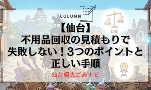 【仙台】不用品回収の見積もりで失敗しない！3つのポイントと正しい手順