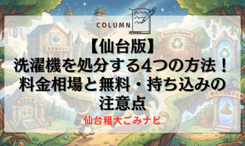 【仙台版】洗濯機を処分する4つの方法！料金相場と無料・持ち込みの注意点
