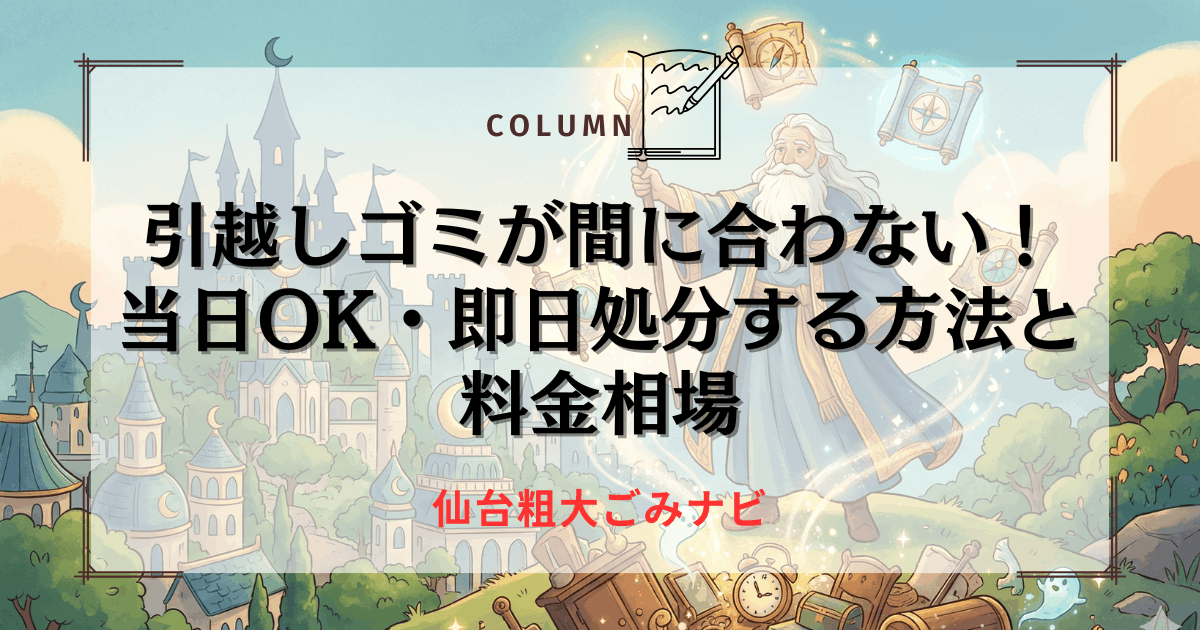 仙台で引越しゴミが間に合わない！当日OK・即日処分する方法と料金相場