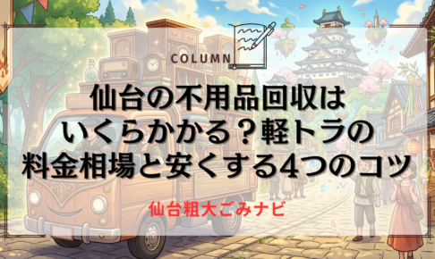 仙台の不用品回収はいくらかかる？軽トラの料金相場と安くする4つのコツ