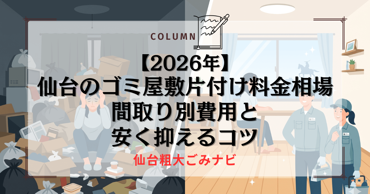 【2026年】仙台のゴミ屋敷片付け料金相場｜間取り別費用と安く抑えるコツ
