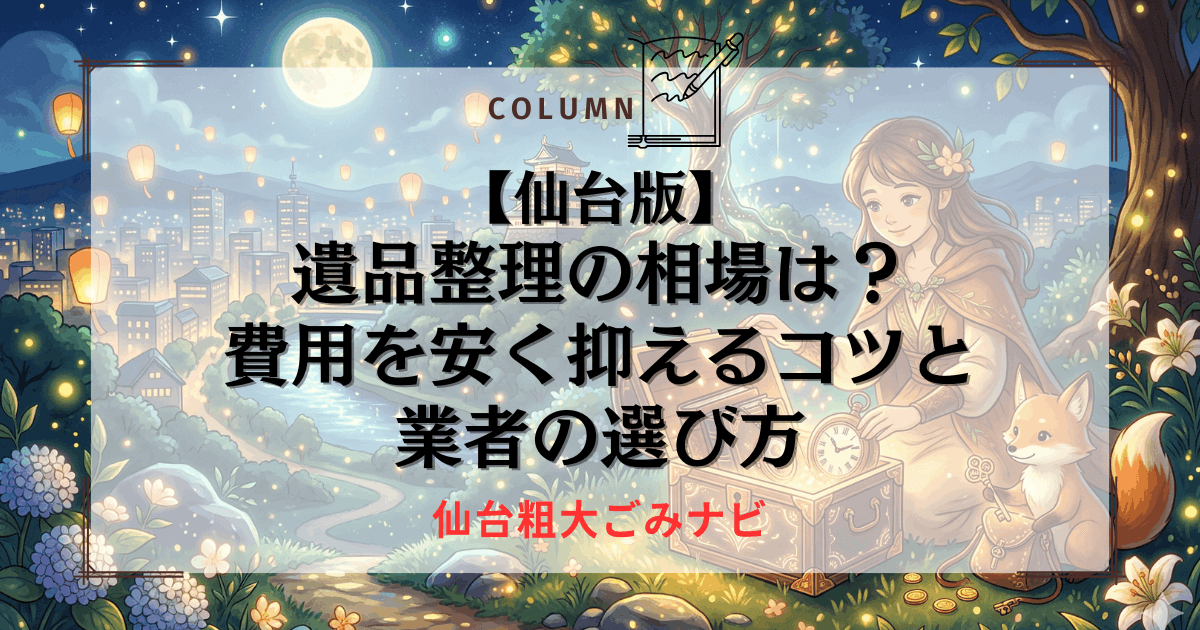 【仙台版】遺品整理の相場は？費用を安く抑えるコツと業者の選び方
