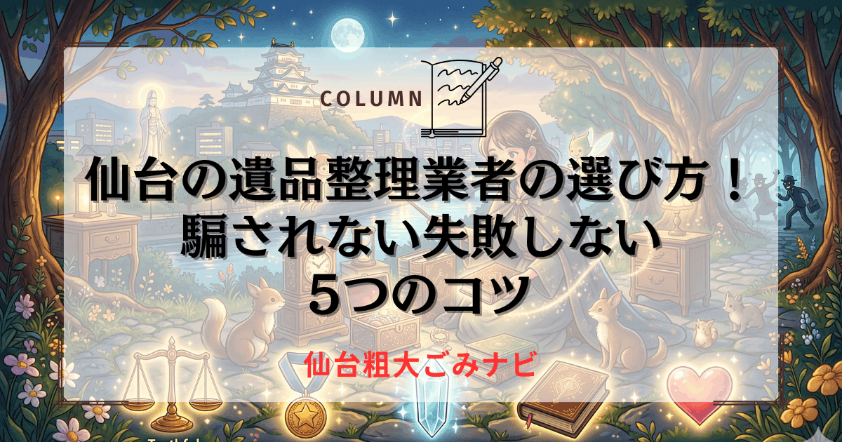 仙台の遺品整理業者の選び方！騙されない失敗しない5つのコツ