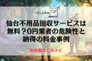 仙台不用品回収サービスは無料？0円業者の危険性と納得の料金事例